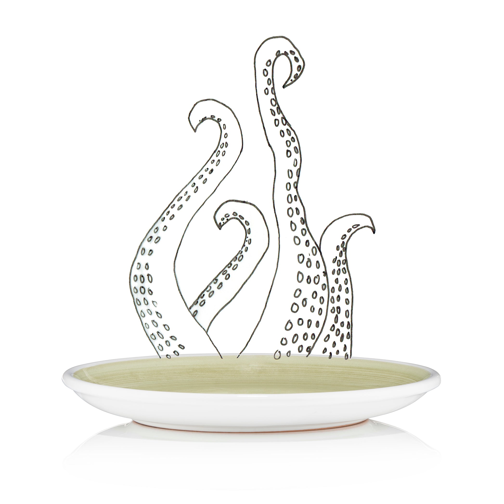 S&B 'Brushed' Ceramic Side Plate in Season Green, 21cm
