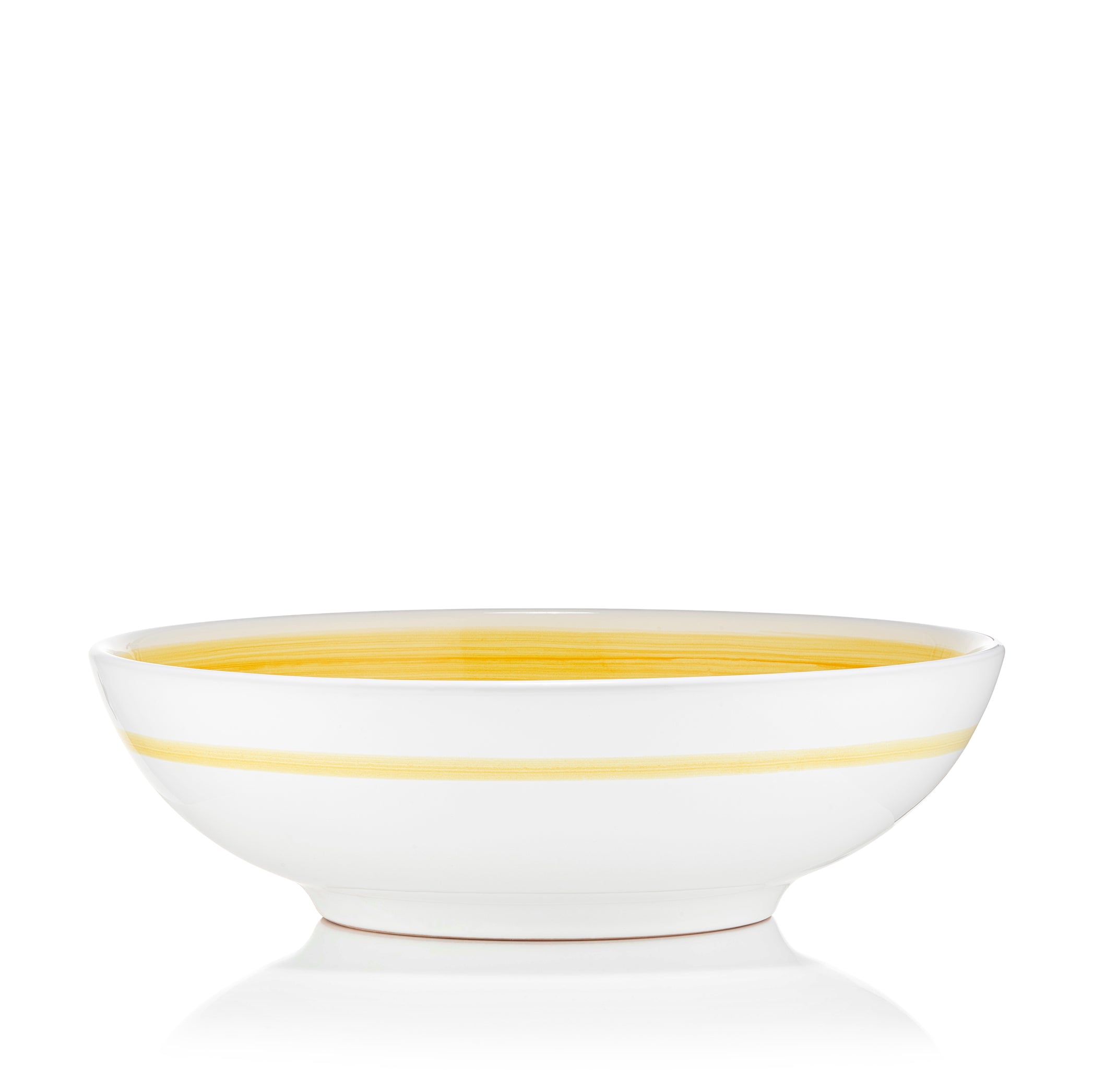 S&B 'Brushed' Ceramic Serving Bowl in Yellow, 30cm
