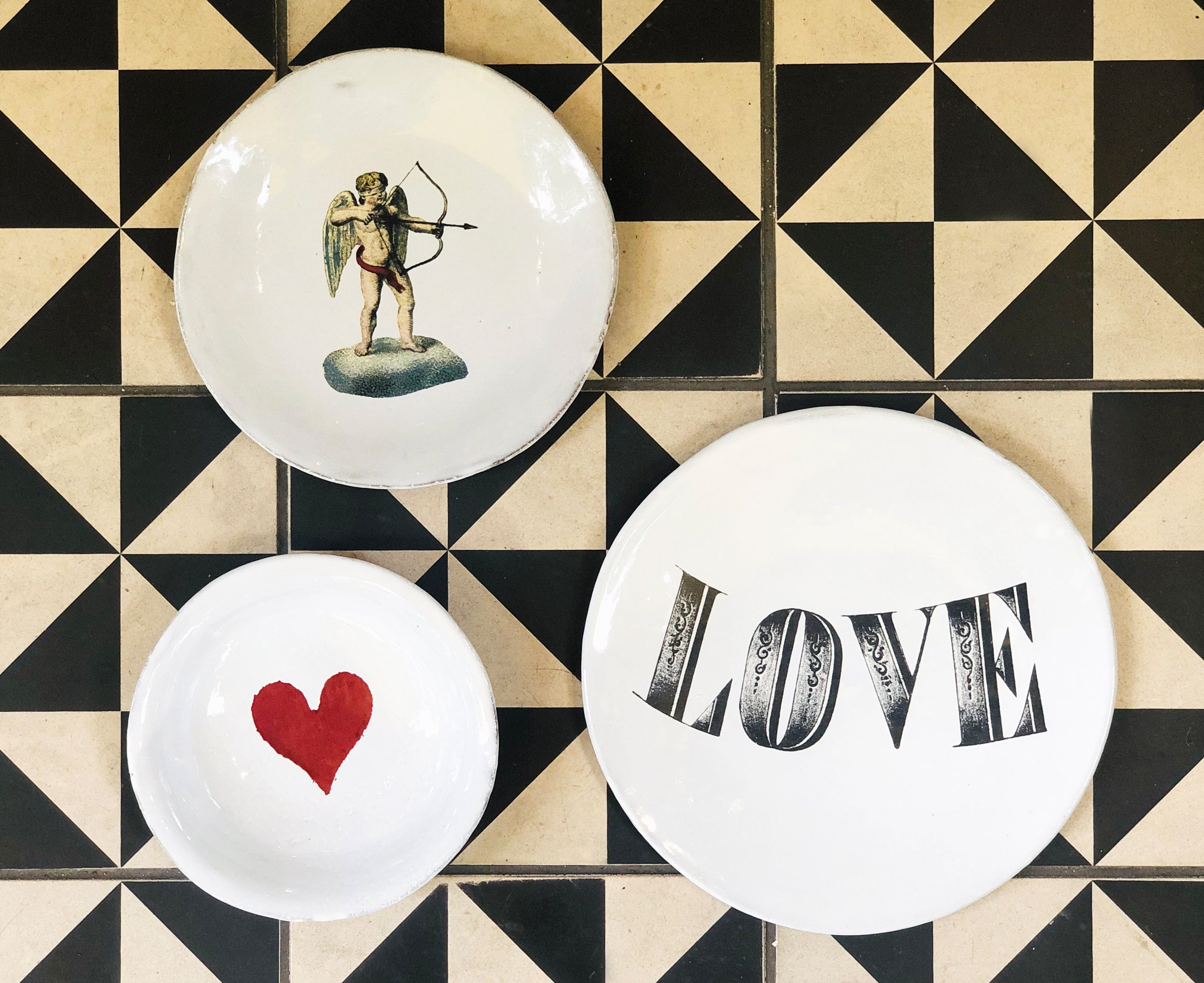 Cupid Saucer by Astier de Villatte, 14cm