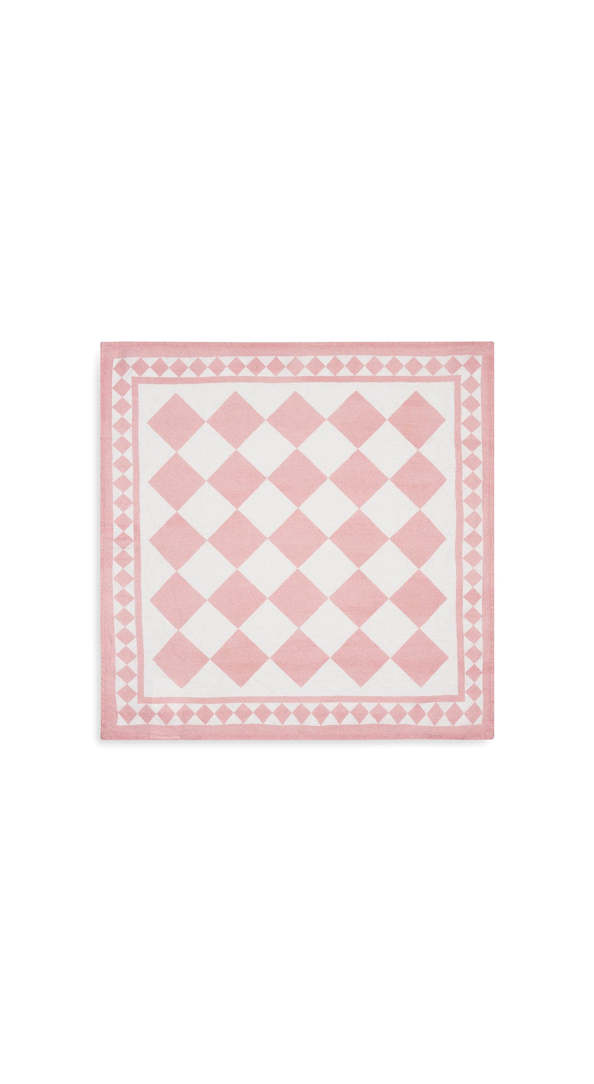 'Pink Check' Summerill & Bishop x Claridge's Linen Napkin, 50x50cm