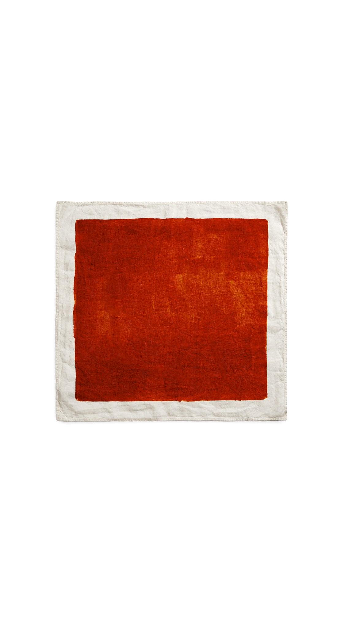 'Full Field' Linen Napkin in Rust Red, 50x50cm
