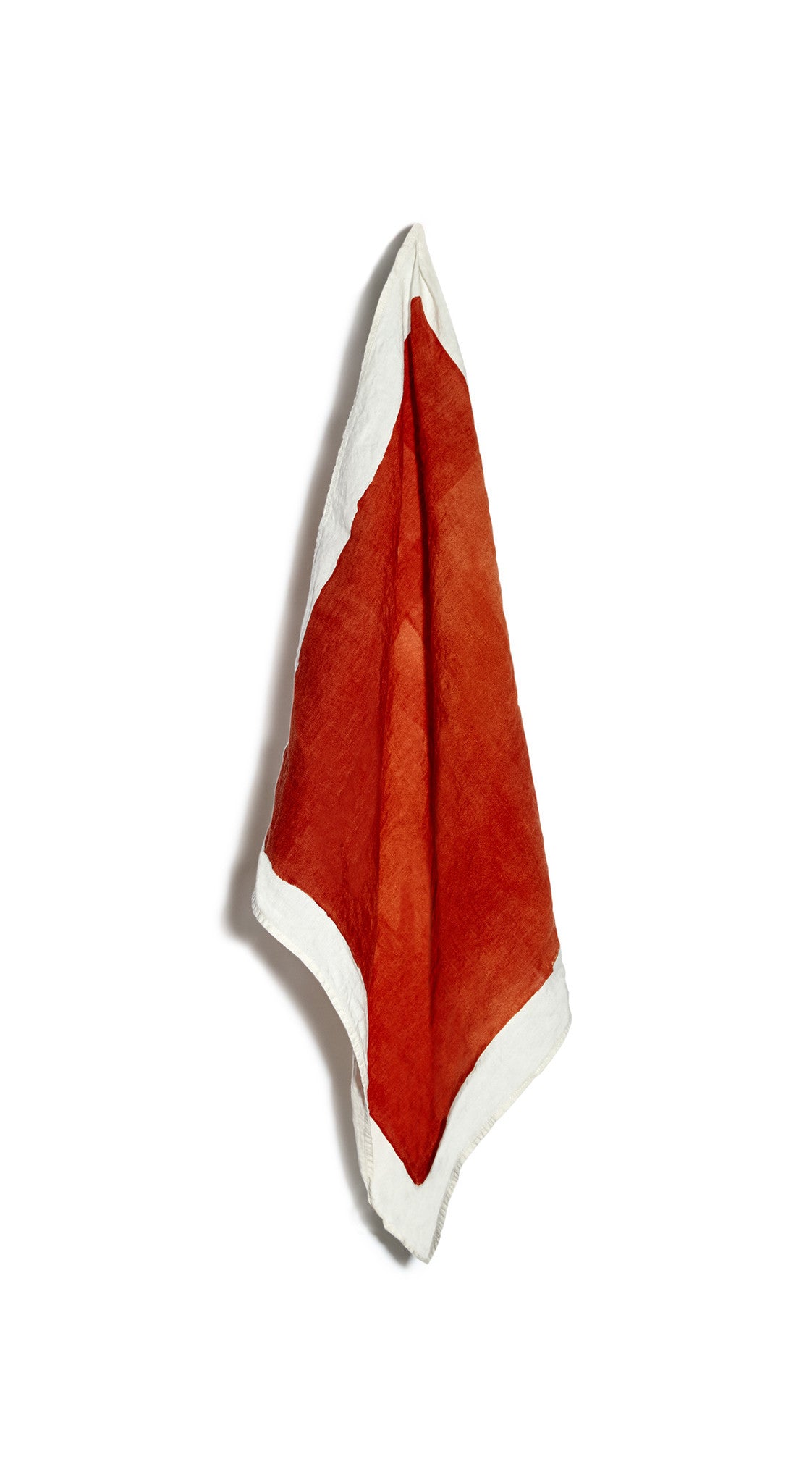 'Full Field' Linen Napkin in Rust Red, 50x50cm
