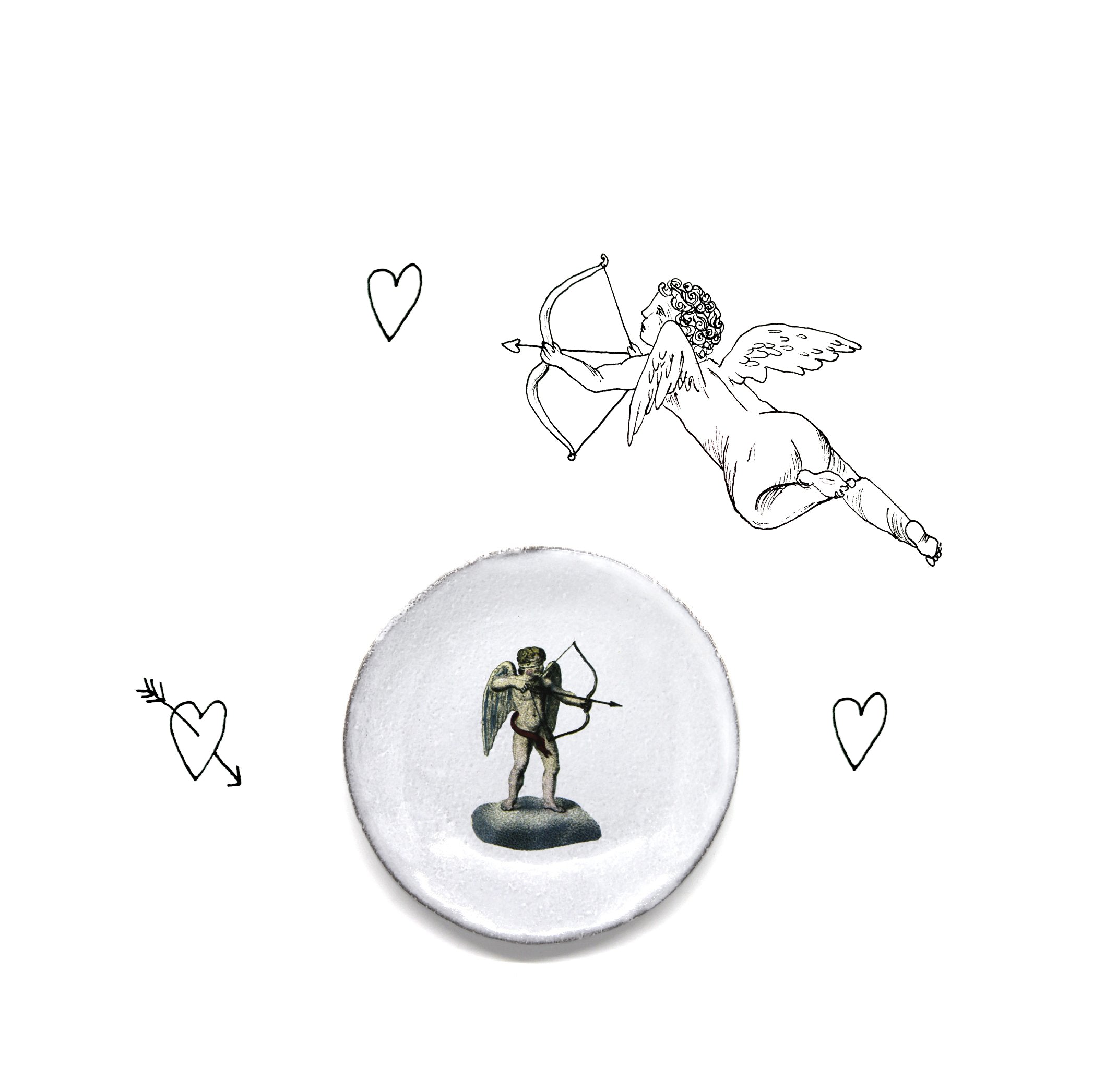 Cupid Saucer by Astier de Villatte, 14cm