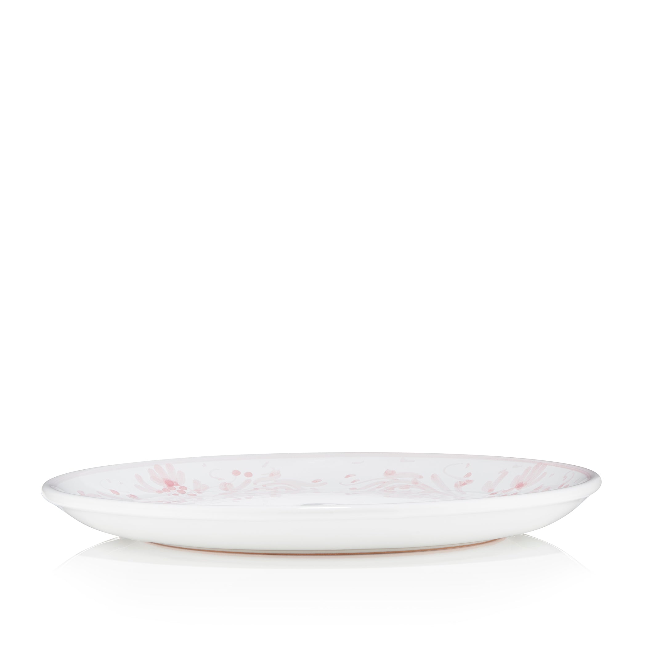 S&B Decorated Dinner Plate in White With Pastel Pink Pattern, 26cm