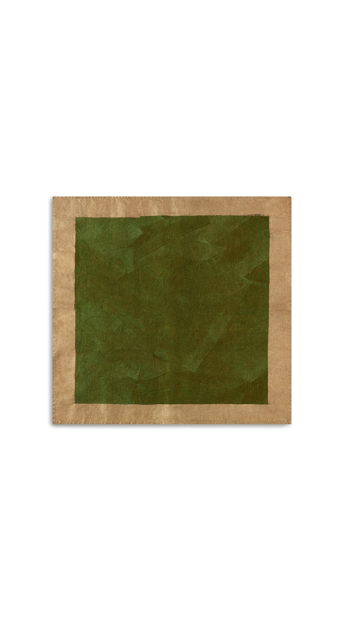 'Gold Edge' Linen Napkin in Avocado Green, 50x50cm
