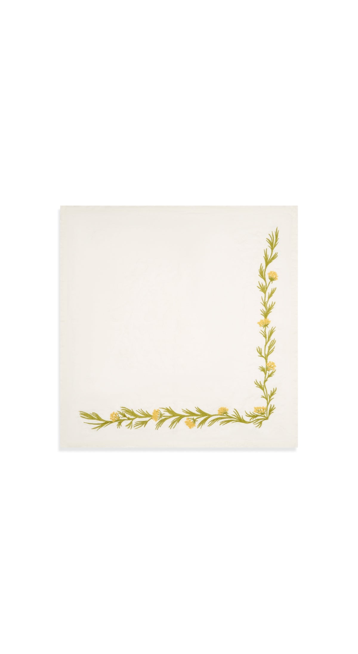 Embroidered Fennel Flower Linen Napkin, 50x50cm