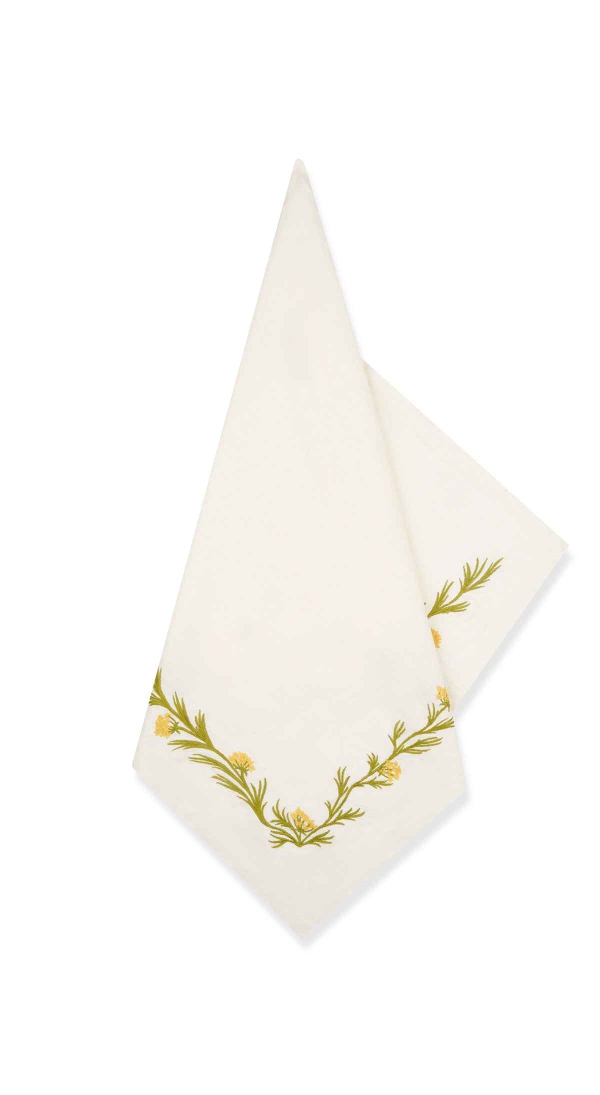 Embroidered Fennel Flower Linen Napkin, 50x50cm