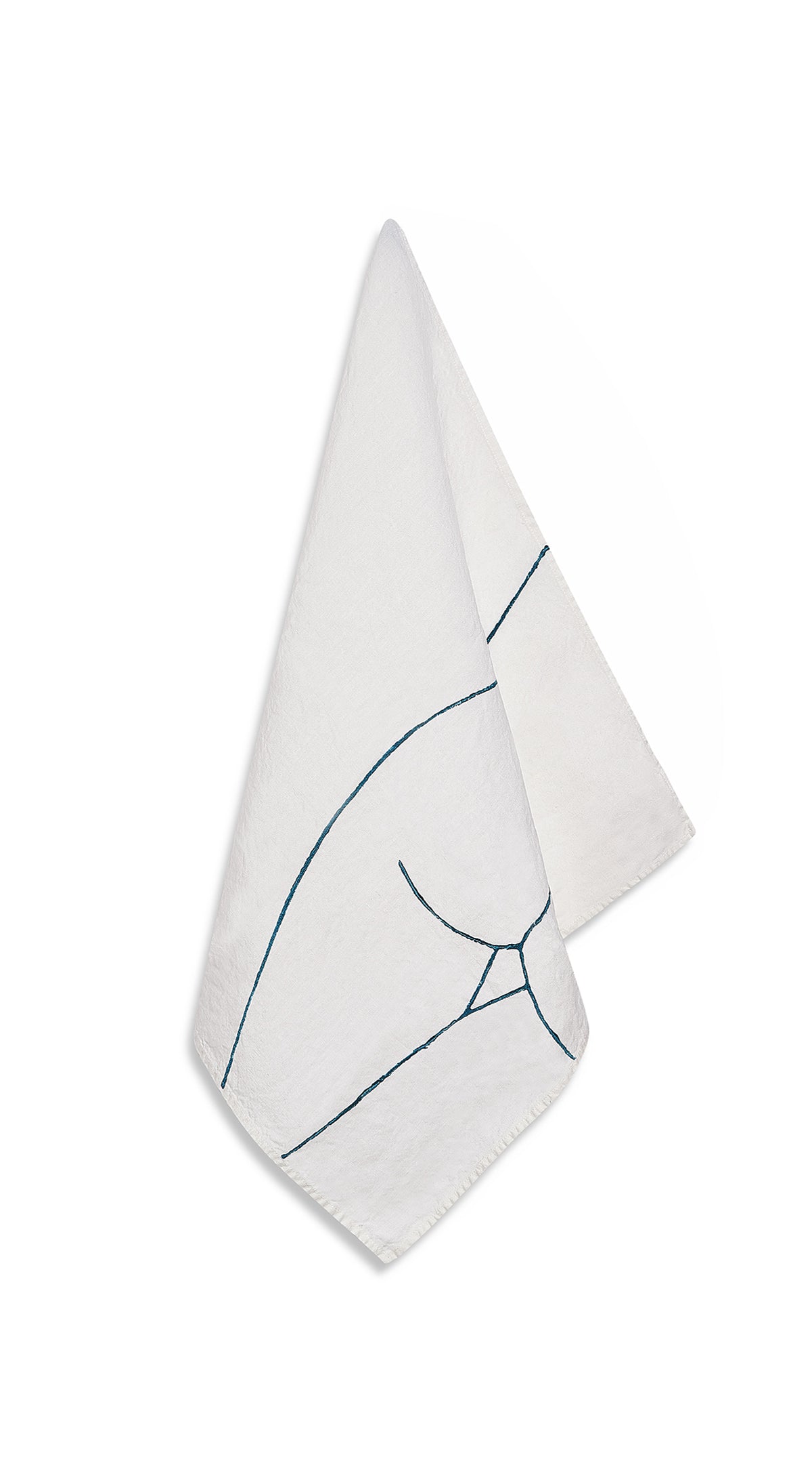Nude Linen Napkin "Female Rear" in Midnight Blue, 50x50cm