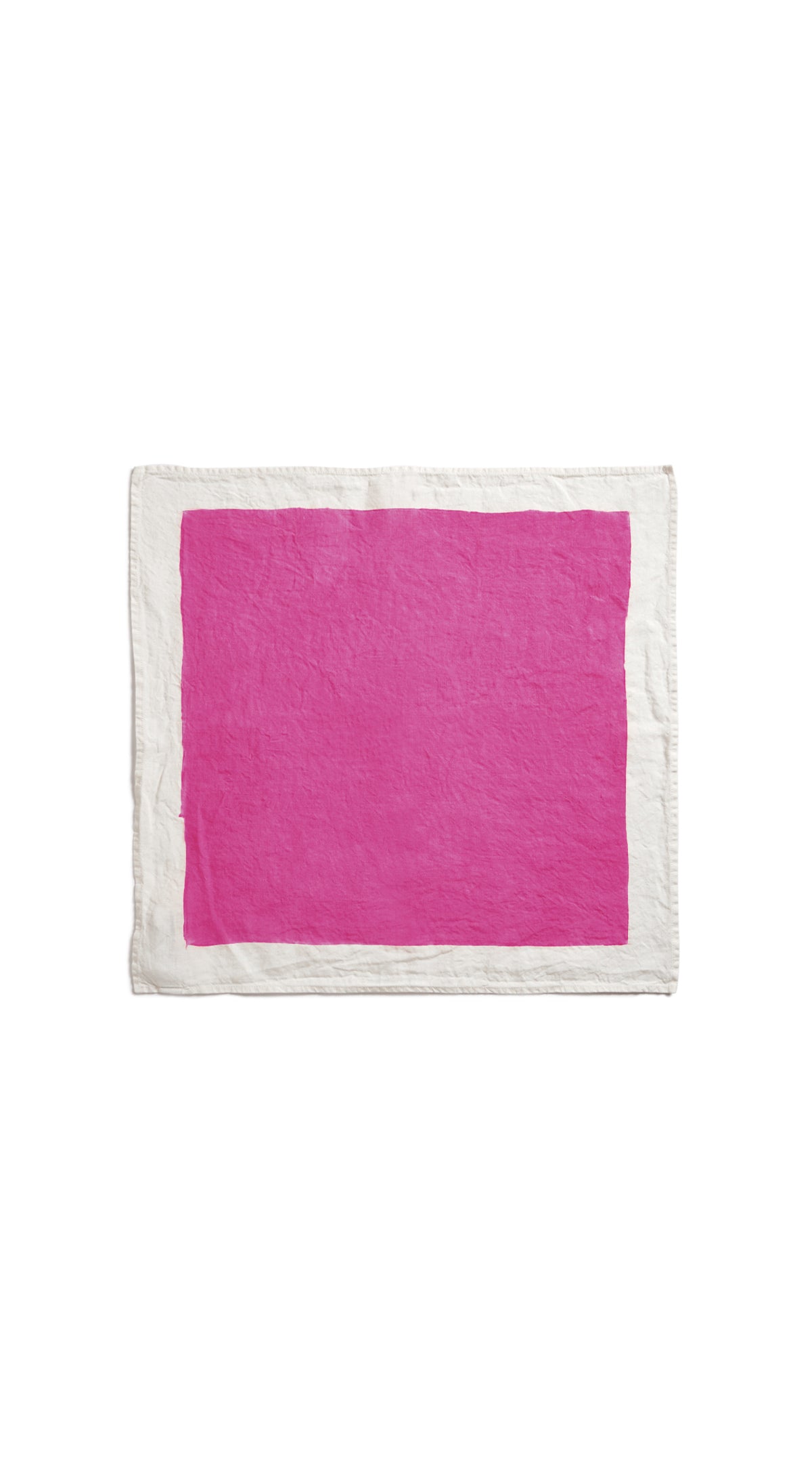 'Full Field' Linen Napkin in Fuchsia Pink, 50x50cm