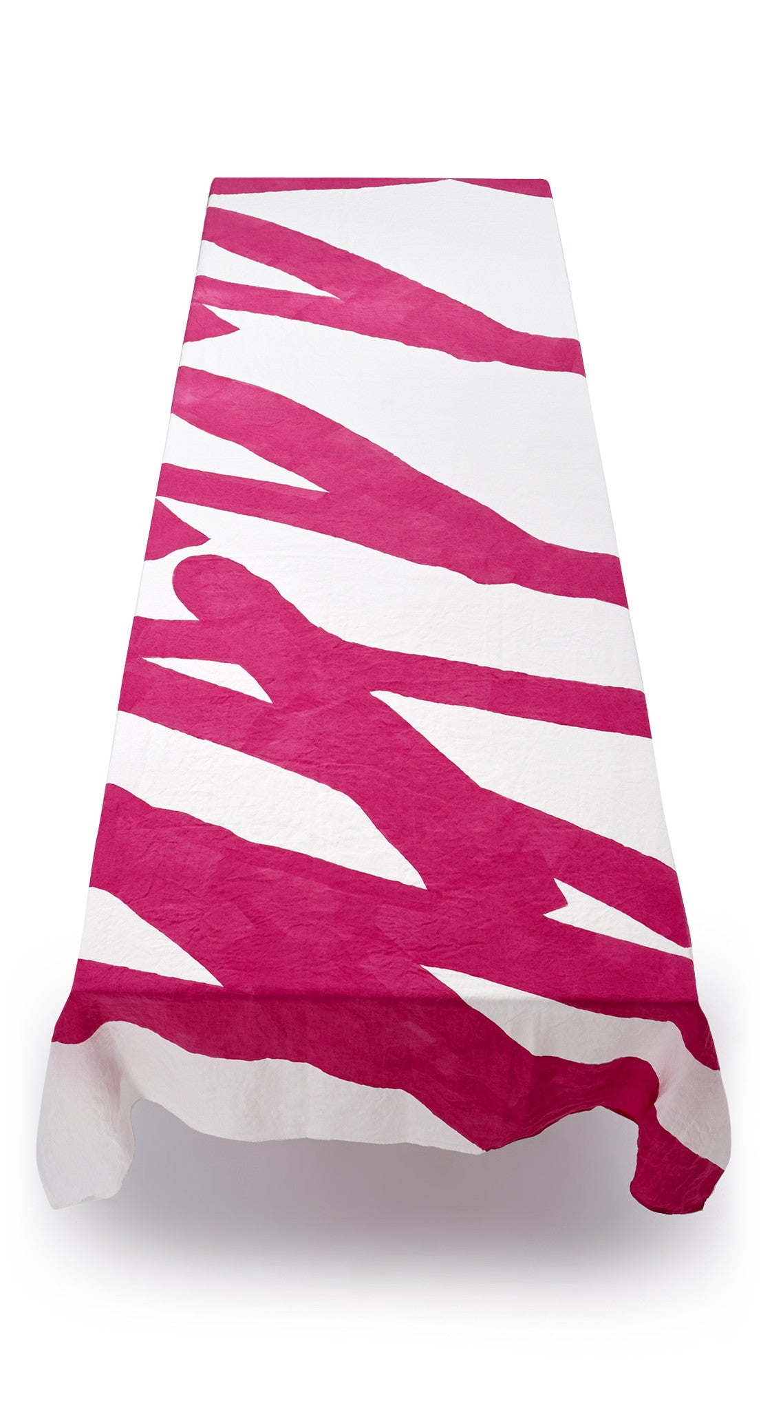 Happy Word Linen Tablecloth in Fuchsia Pink