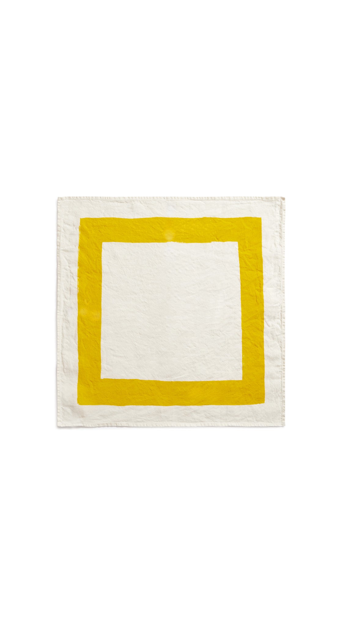'Cornice' Linen Napkin in Lemon Yellow, 50x50cm