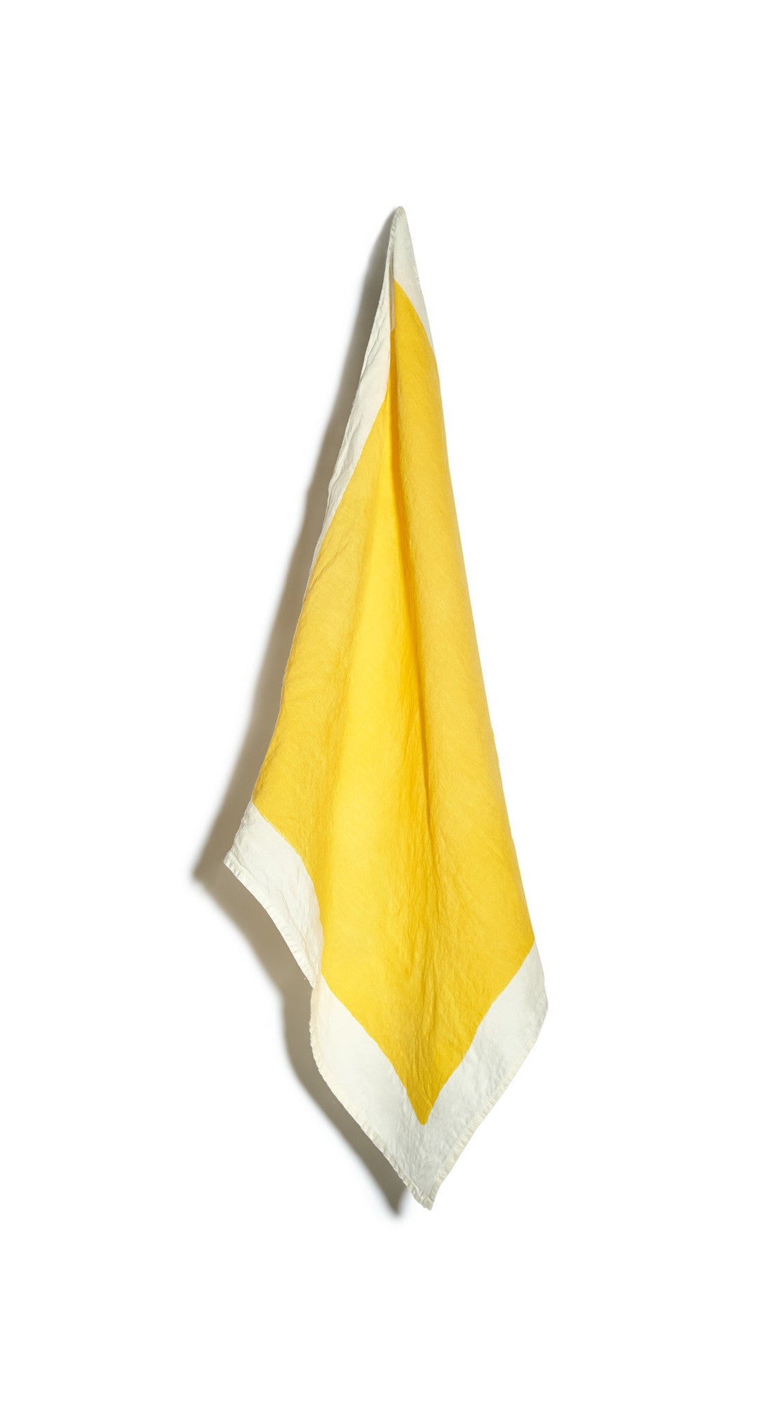 'Full Field' Linen Napkin in Lemon Yellow, 50x50cm