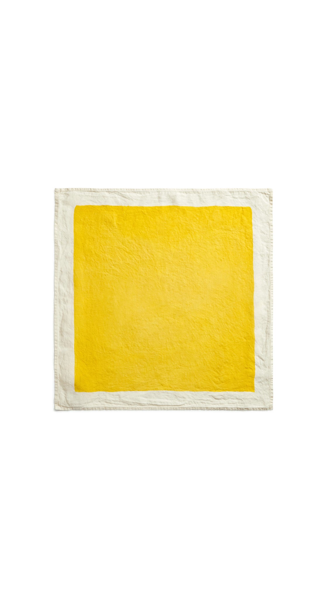 'Full Field' Linen Napkin in Lemon Yellow, 50x50cm
