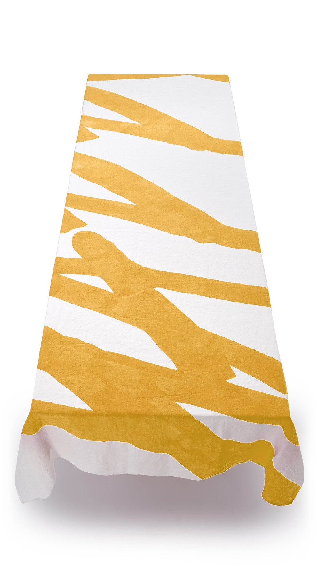 Happy Word Linen Tablecloth in Lemon Yellow