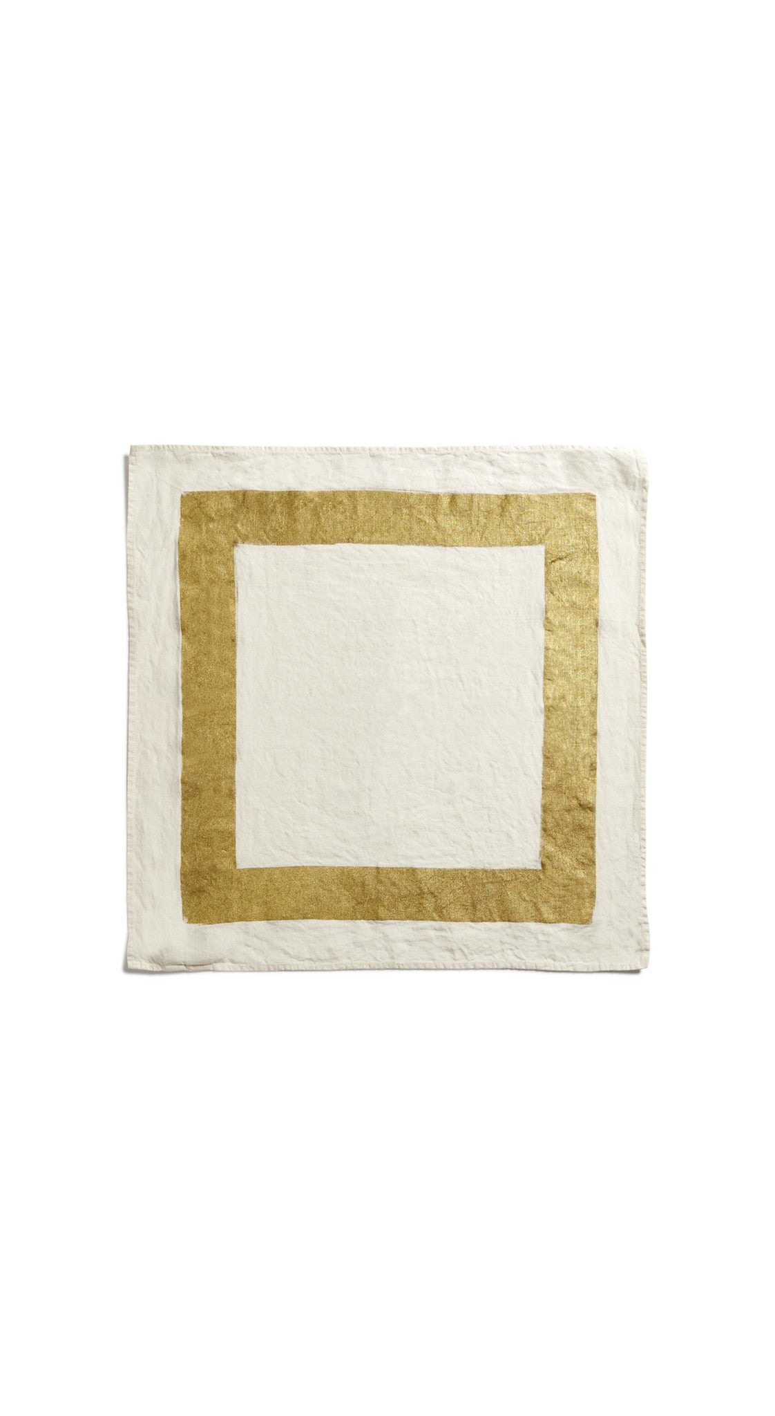 'Cornice' Linen Napkin in Gold, 50x50cm