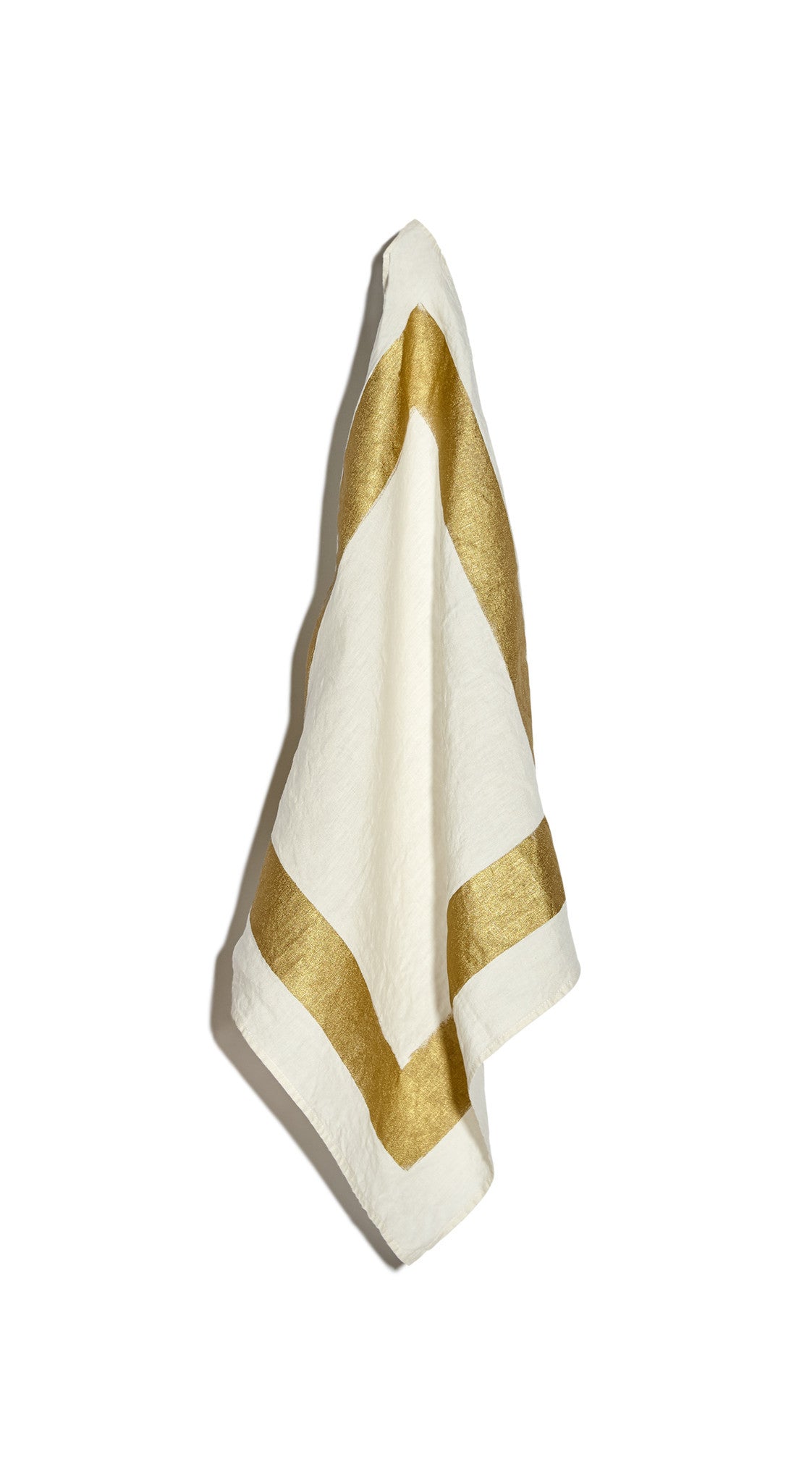 'Cornice' Linen Napkin in Gold, 50x50cm