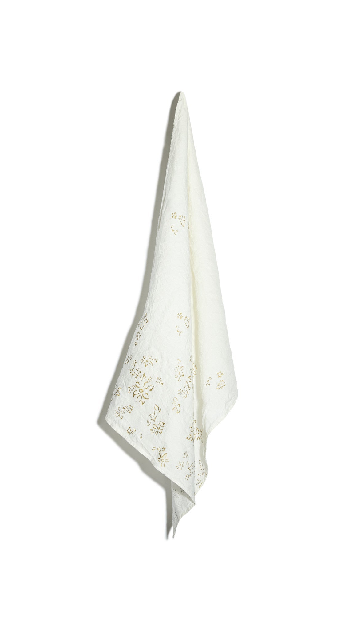Bernadette's Hand Stamped Falling Flower Linen Napkin in Gold, 50x50cm