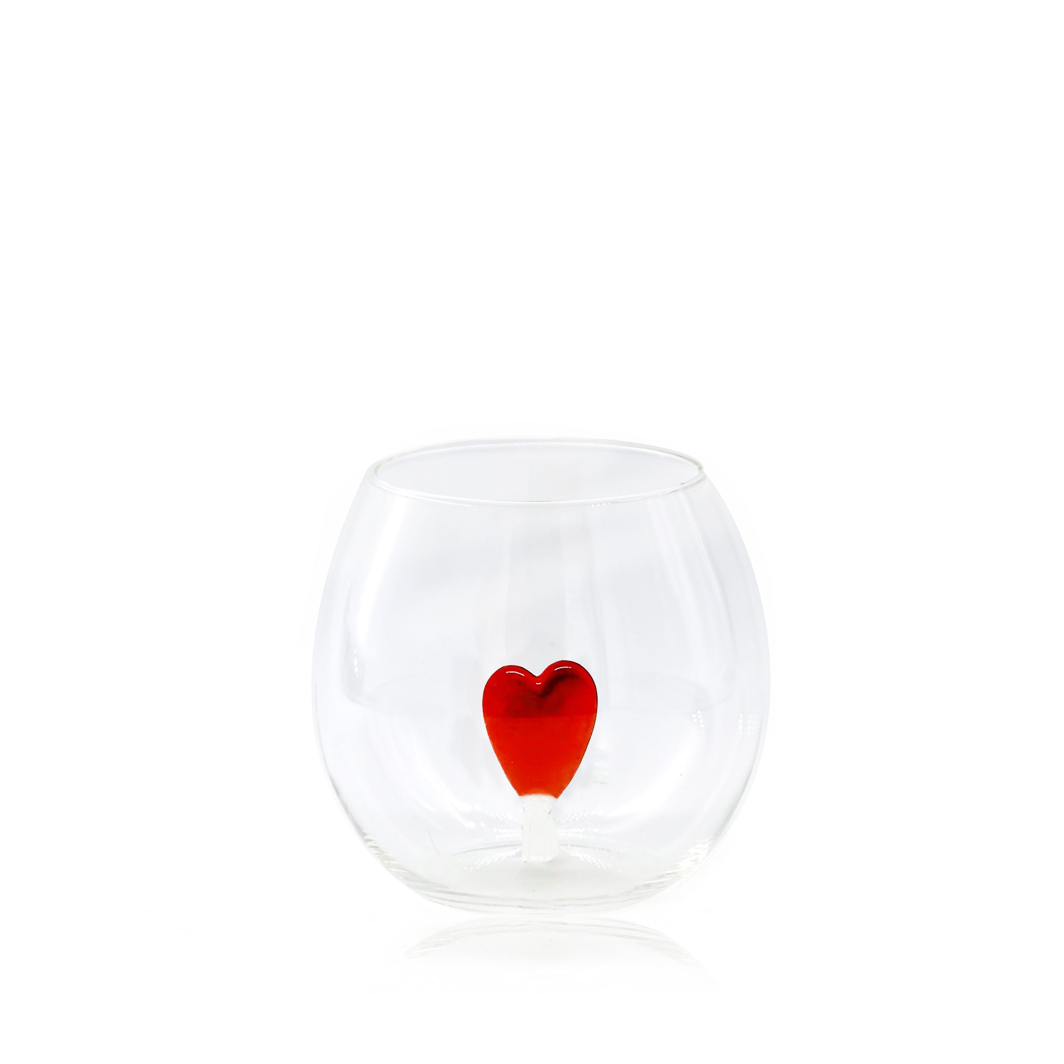 Handblown Murano Floating Heart Glass