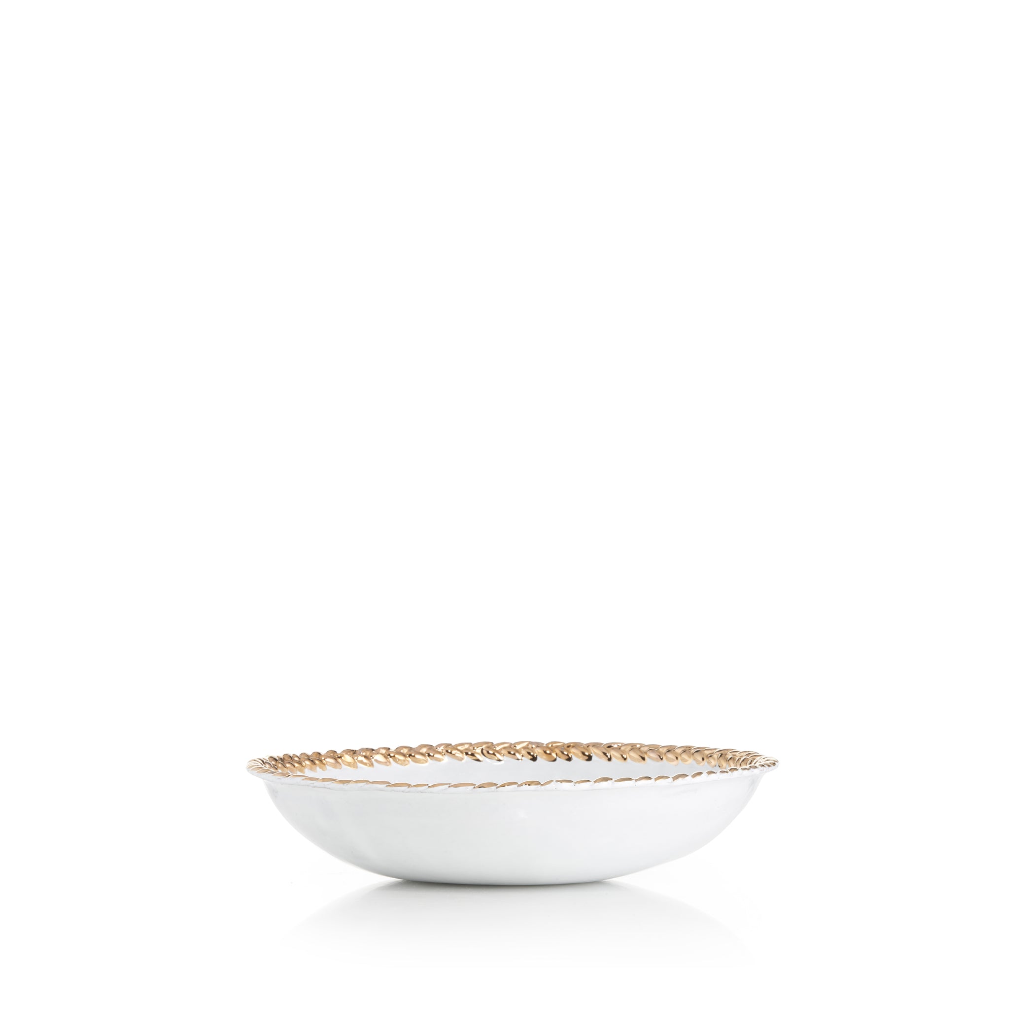Joséphine Soup Plate with Gold Rim by Astier de Villatte, 14.5cm