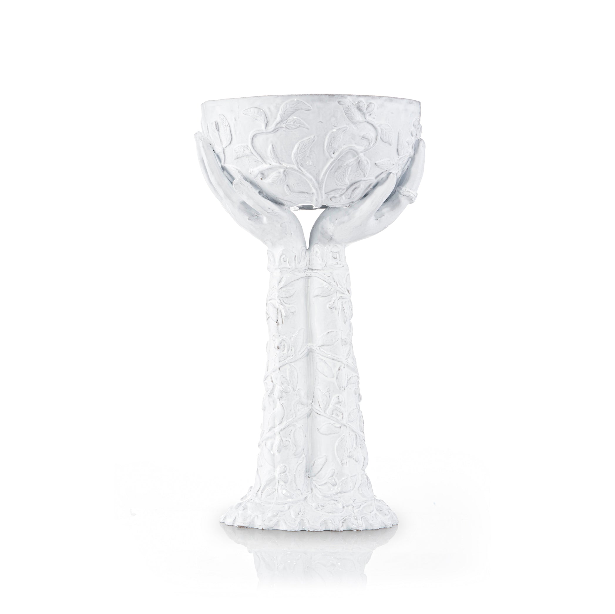 Joséphine Bowl on Stand With Hands by Astier de Villatte, 43cm