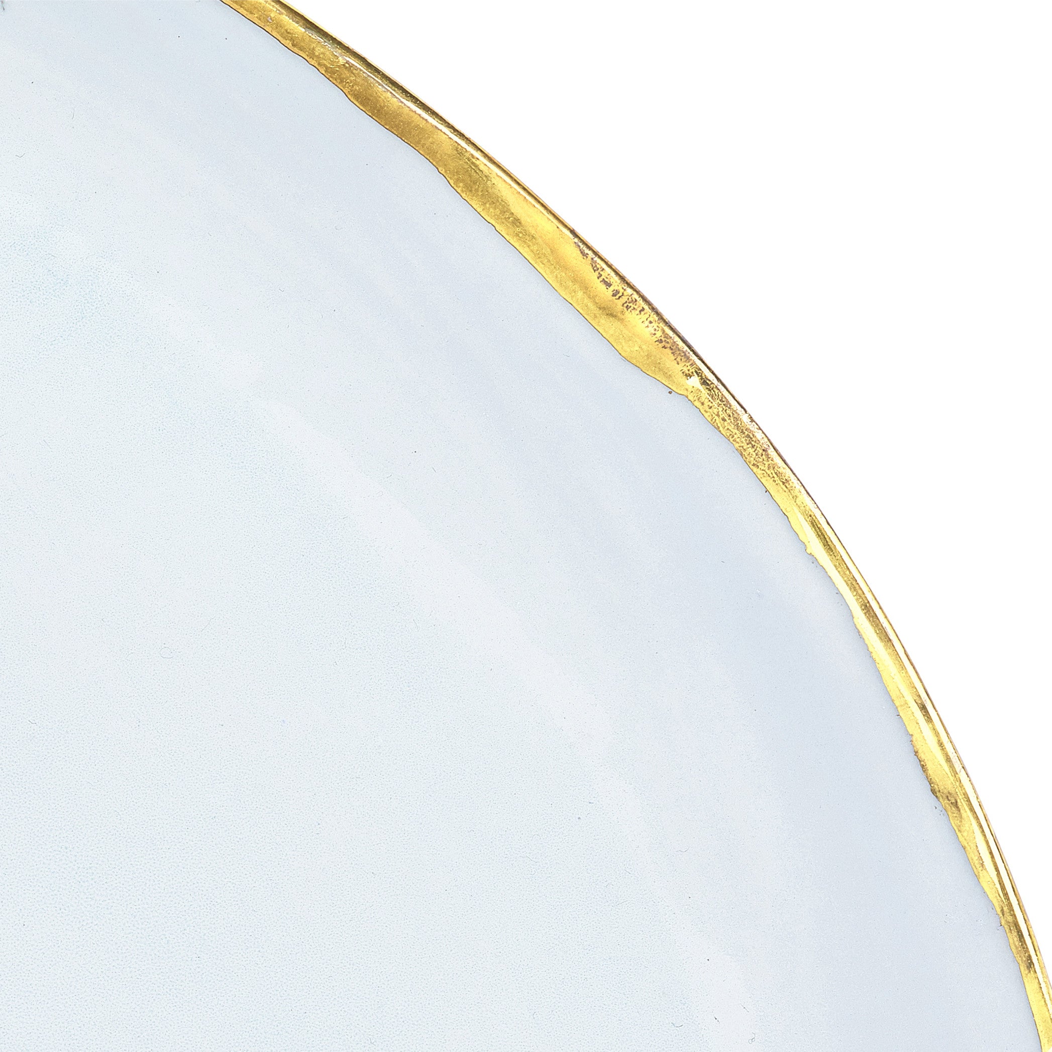 Medium Light Blue Ceramic Plate with 24kt Gold Rim, 27cm