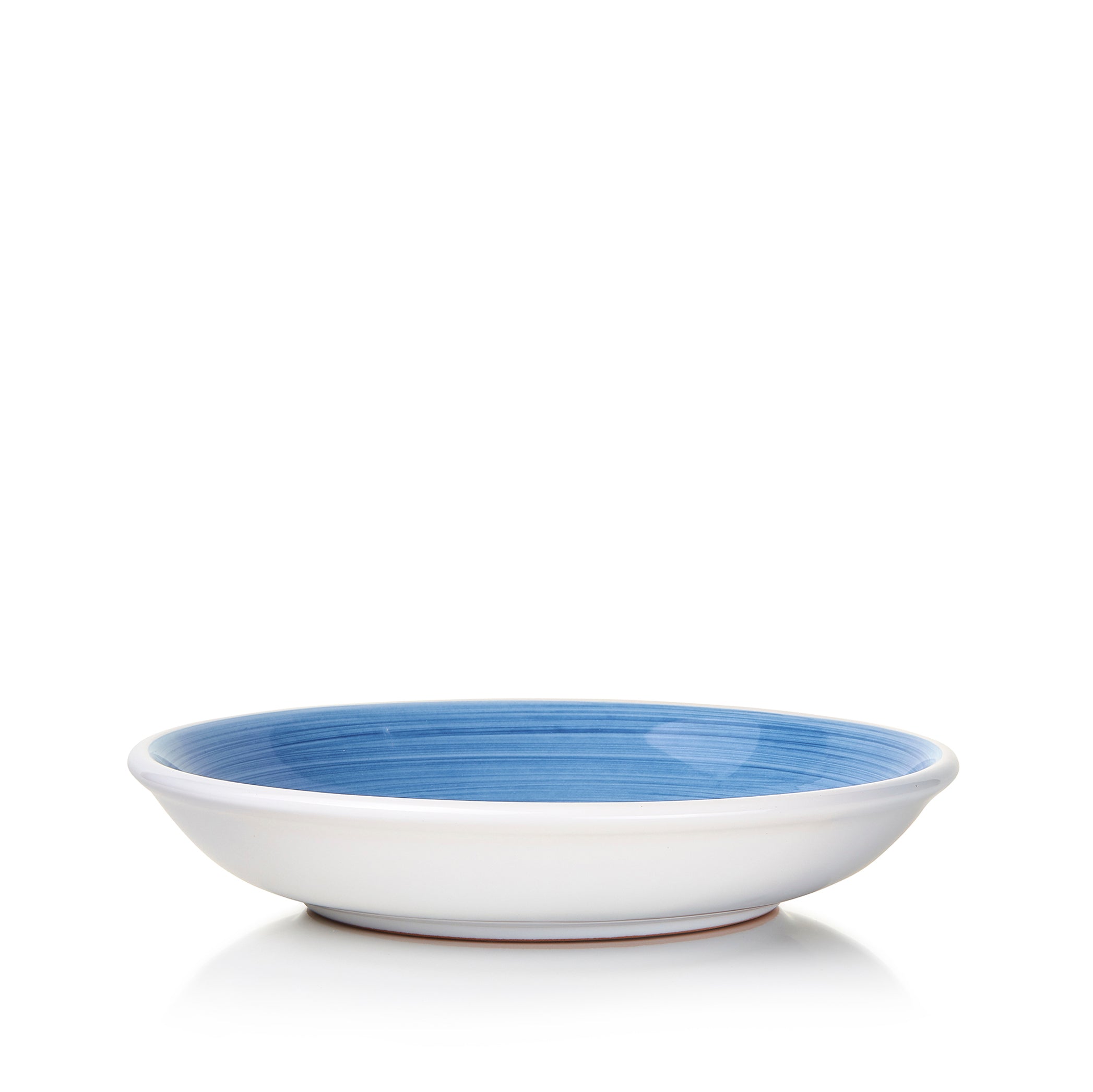 S&B 'Brushed' Ceramic Pasta Bowl in Light Blue, 22cm