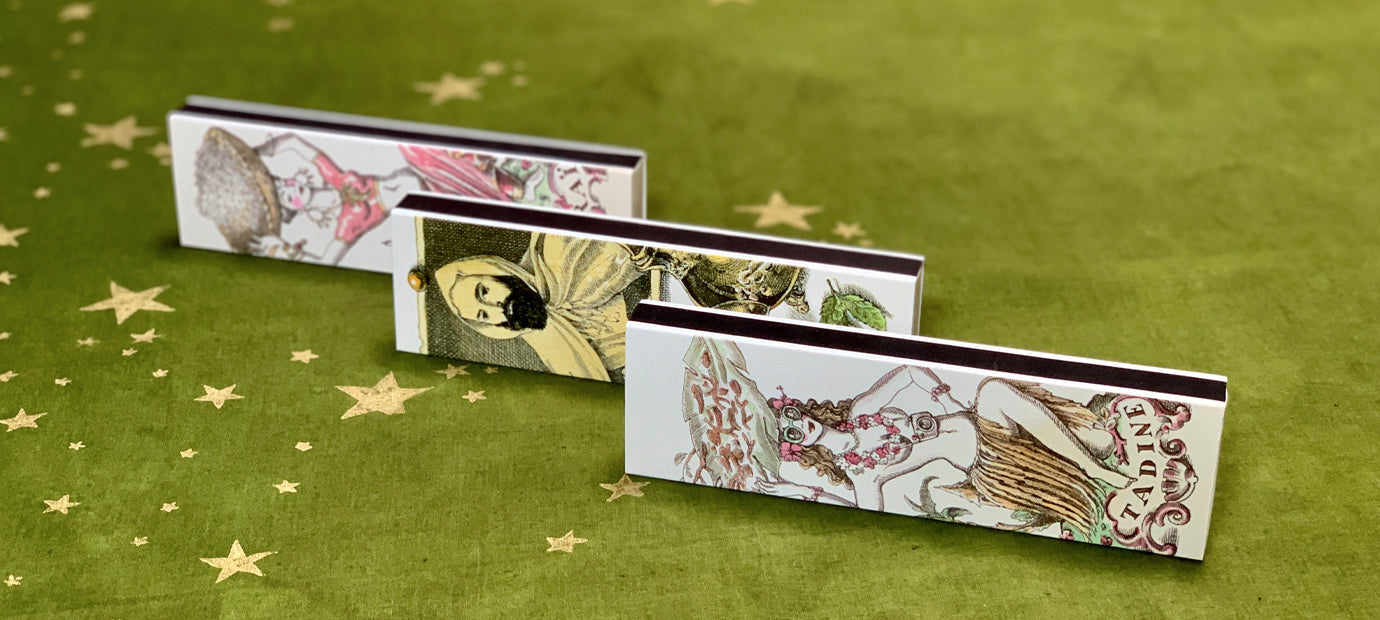 Set of Six Madeleine Candles in Burgundy, 20cm