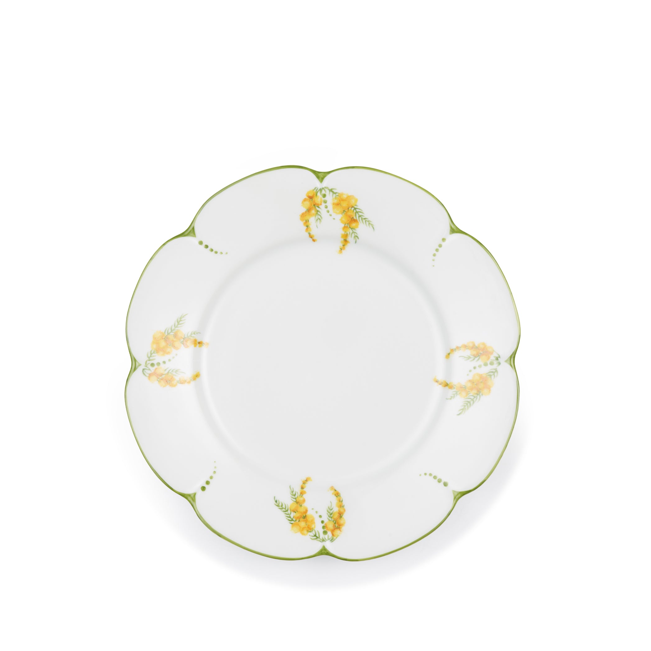 Mimosa Scalloped Hand-painted Porcelain Dinner Plate, 27cm