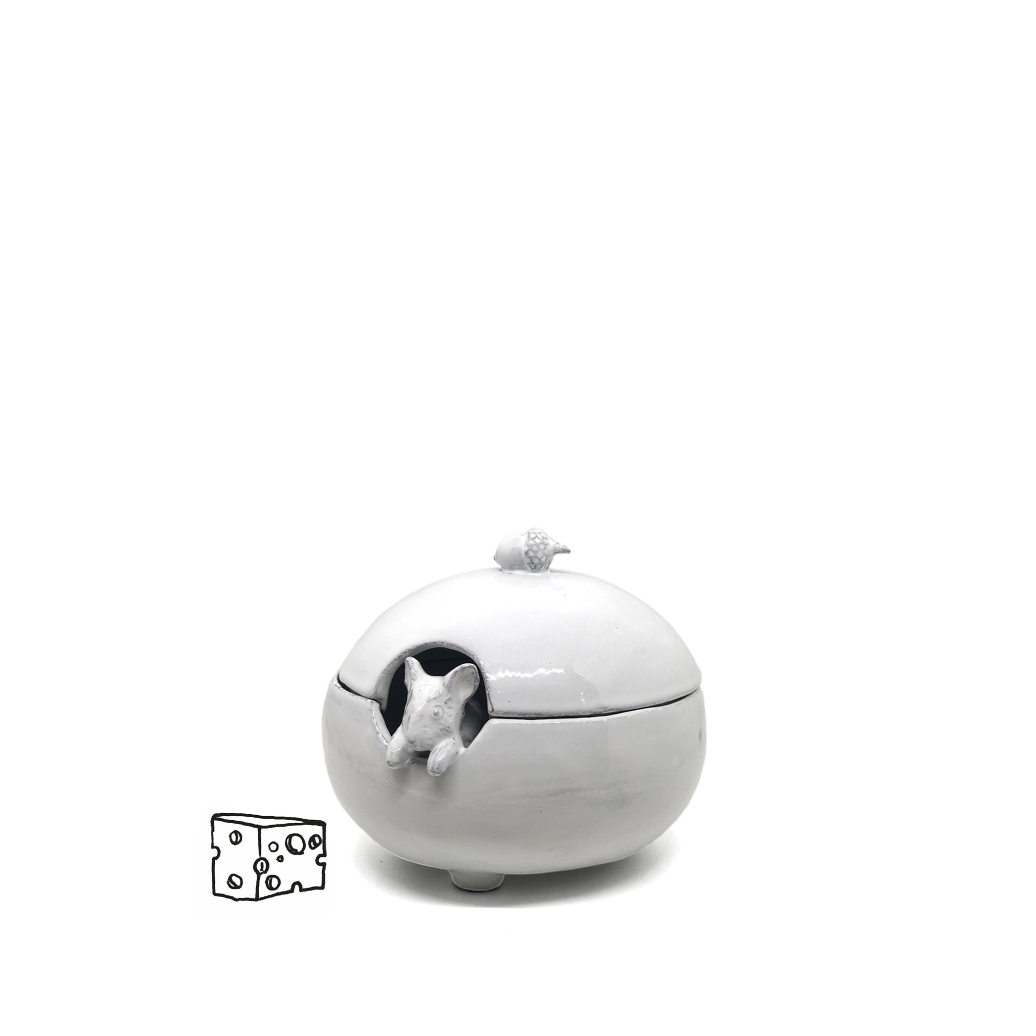 Serena Mouse Sugar Bowl by Astier de Villatte, 14cm