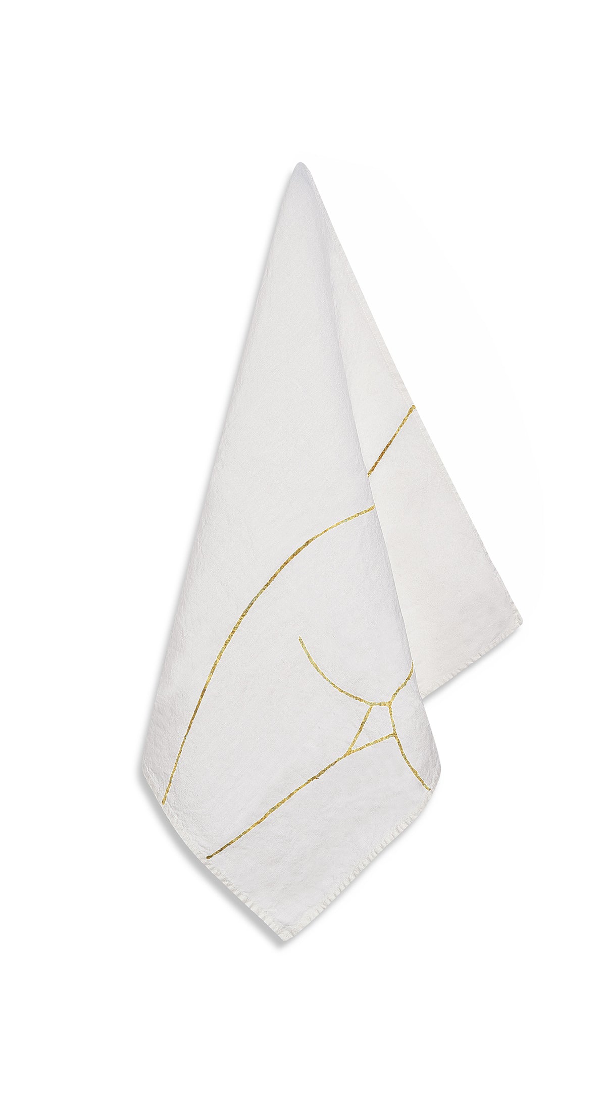 Nude Linen Napkin "Female Rear" in Gold, 50x50cm