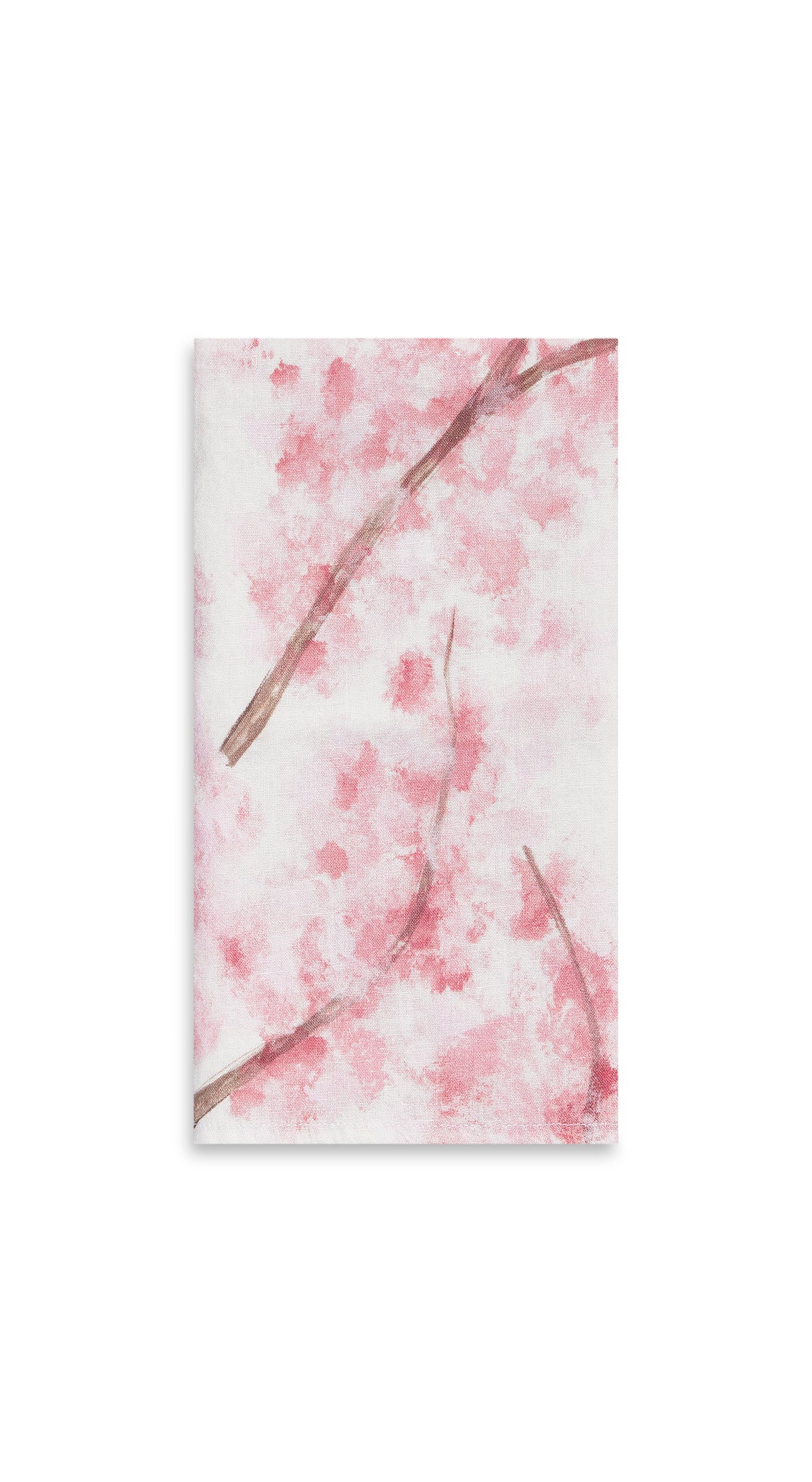 Blossom Linen Napkin in White & Pink, 50x50cm
