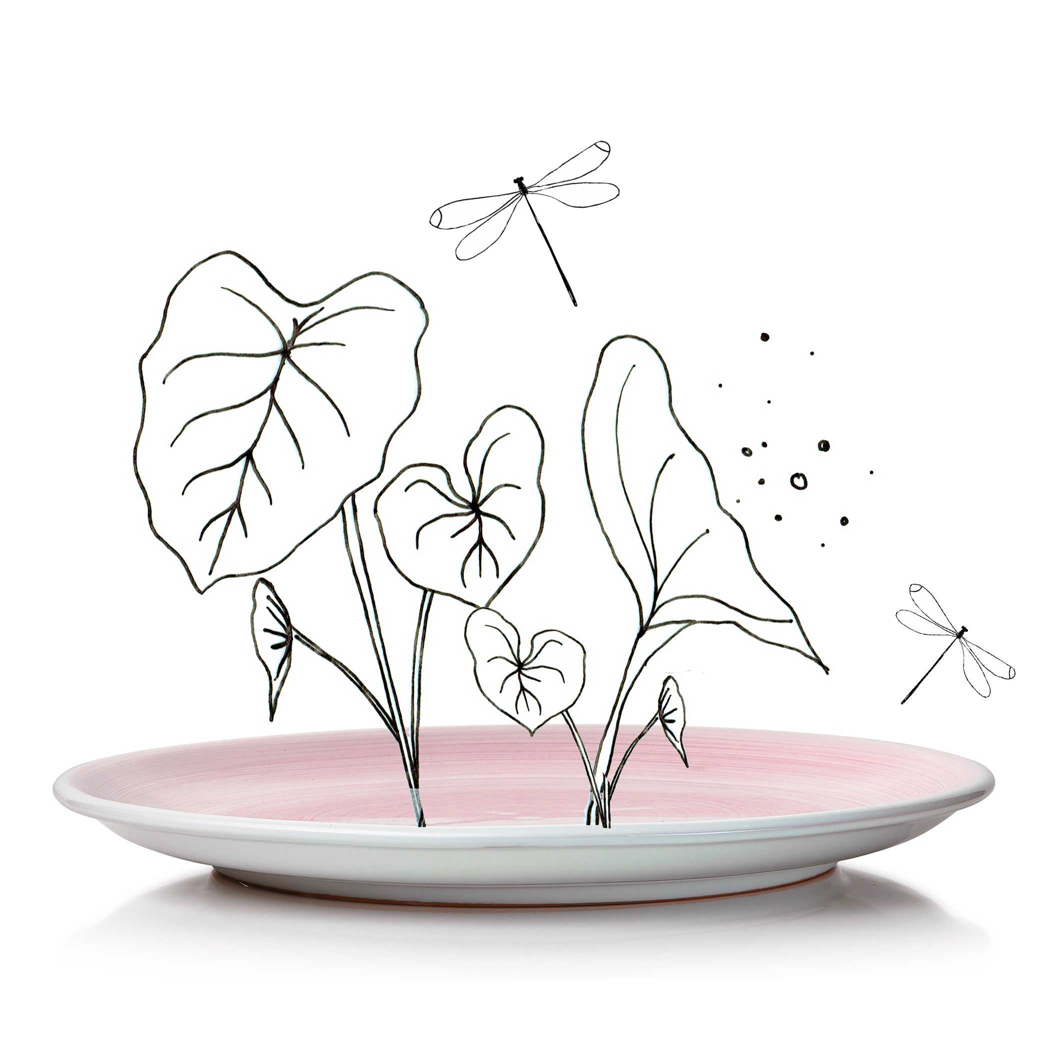 S&B 'Brushed' Ceramic Dinner Plate in Pastel Pink, 30cm