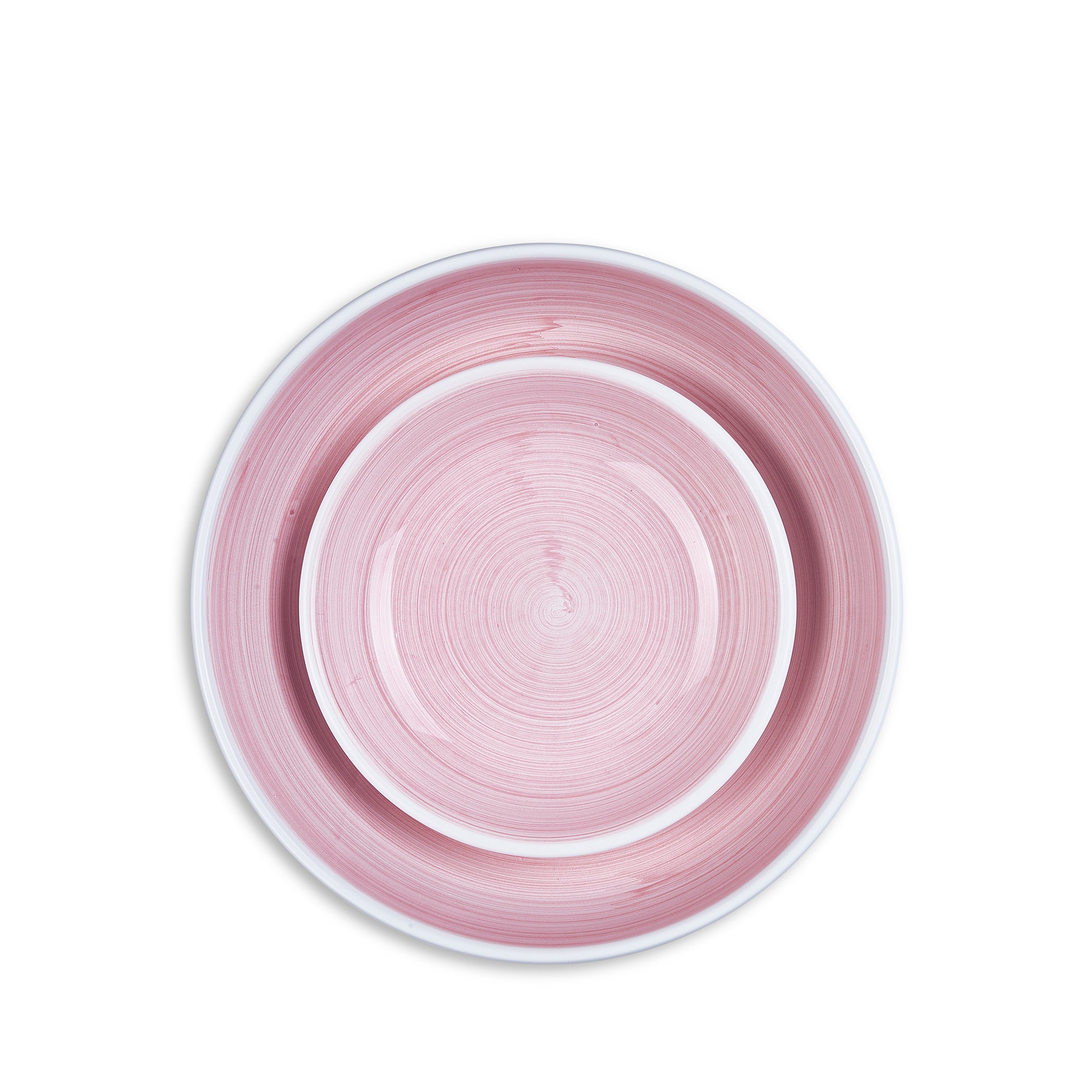 S&B 'Brushed' Ceramic Pasta Bowl in Pastel Pink, 22cm