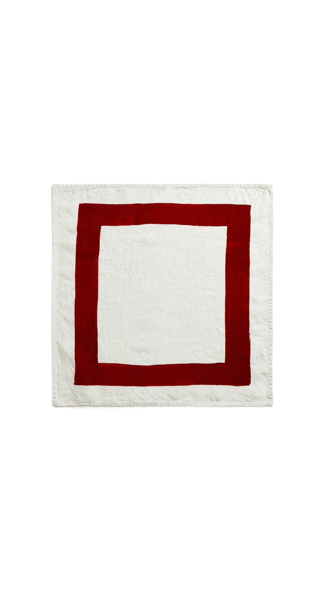 'Cornice' Linen Napkin in Claret Red, 50x50cm