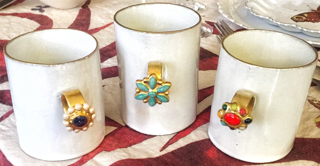 Heart Ring Mug by Astier de Villatte, 10.5cm