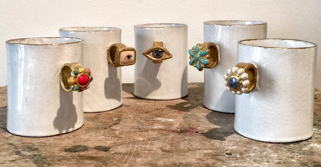 Heart Ring Mug by Astier de Villatte, 10.5cm