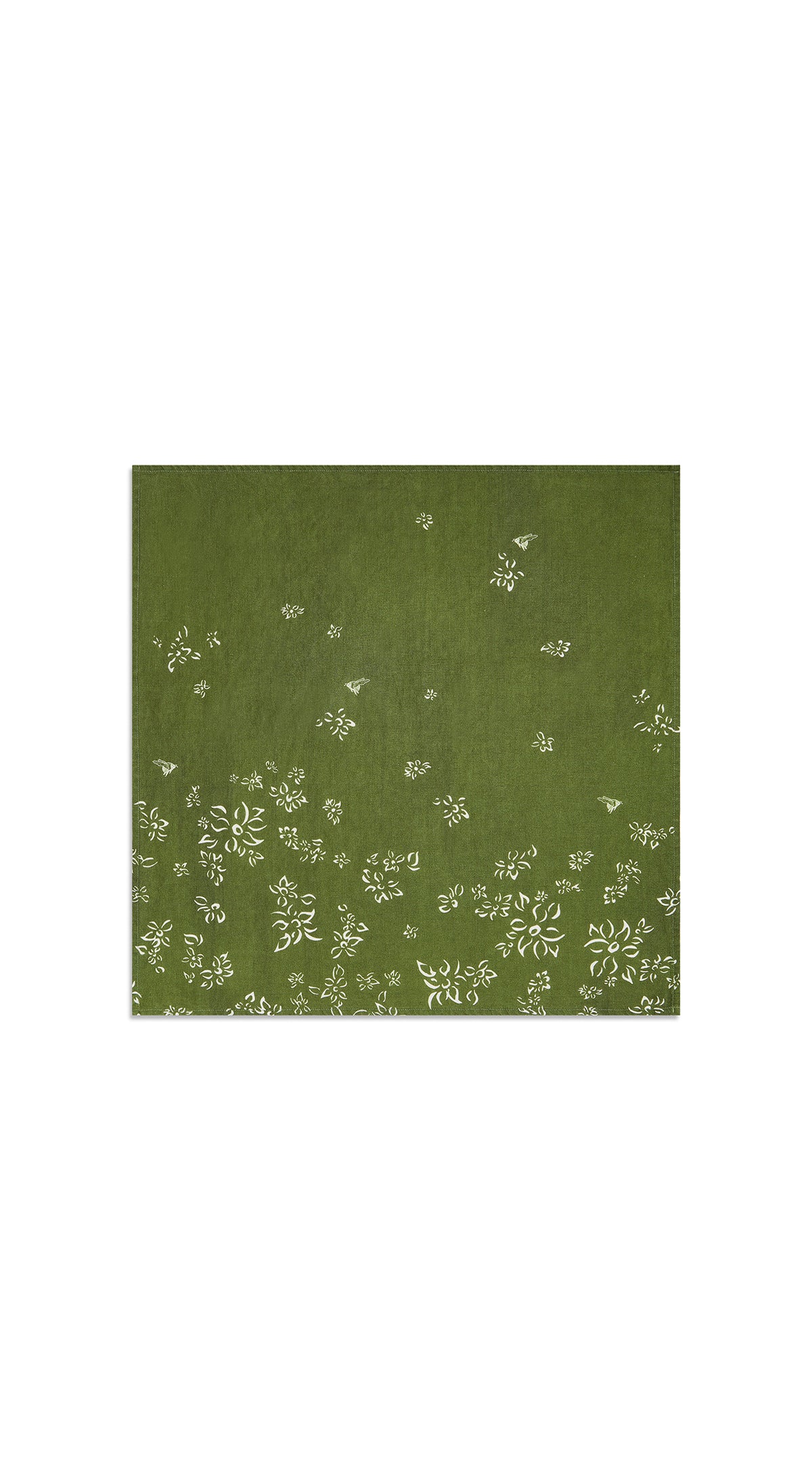 'S&Bee Falling Flower' Linen Napkin in Avocado Green, 50x50cm