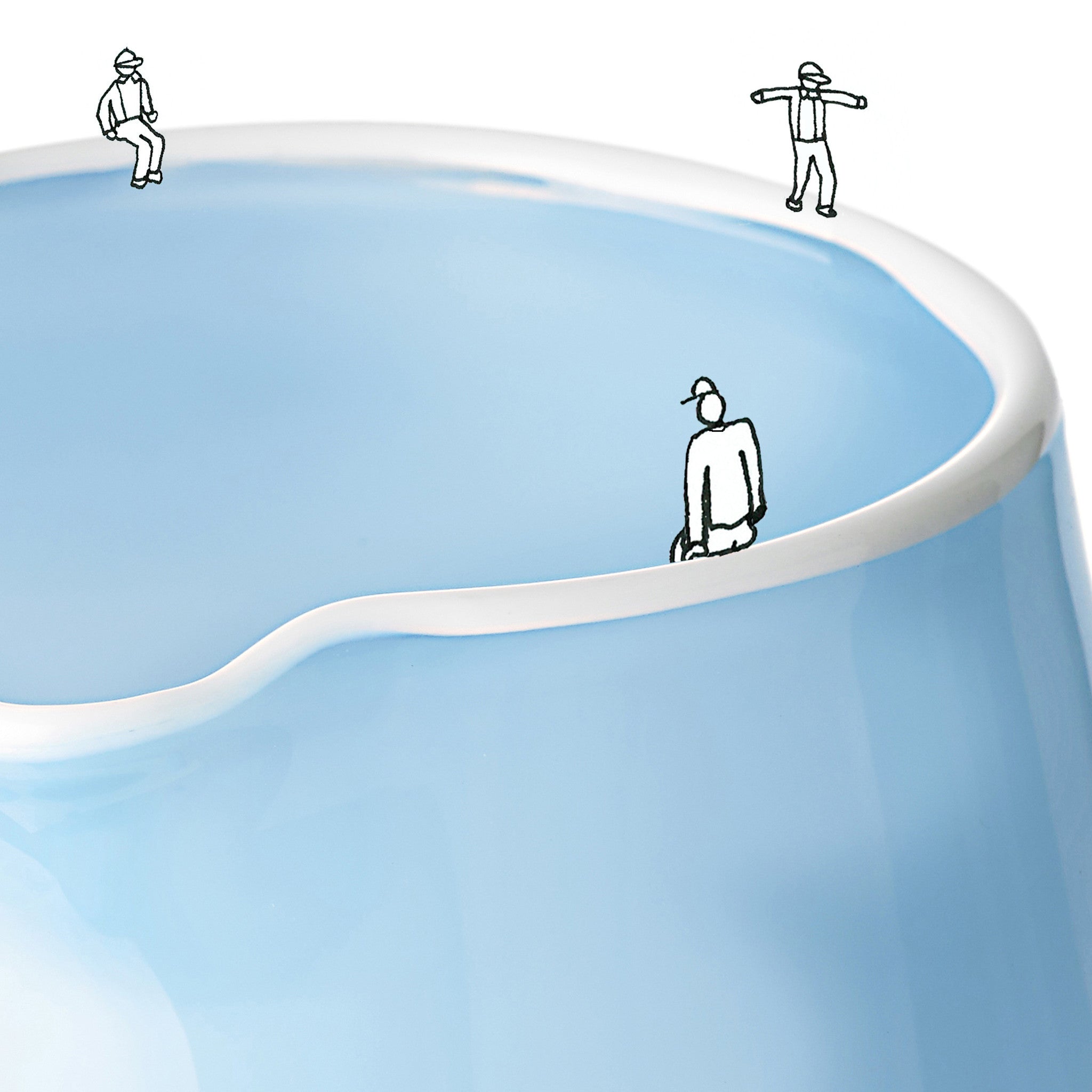 Handblown Glass Bumba Jug in Sky Blue, 3lt