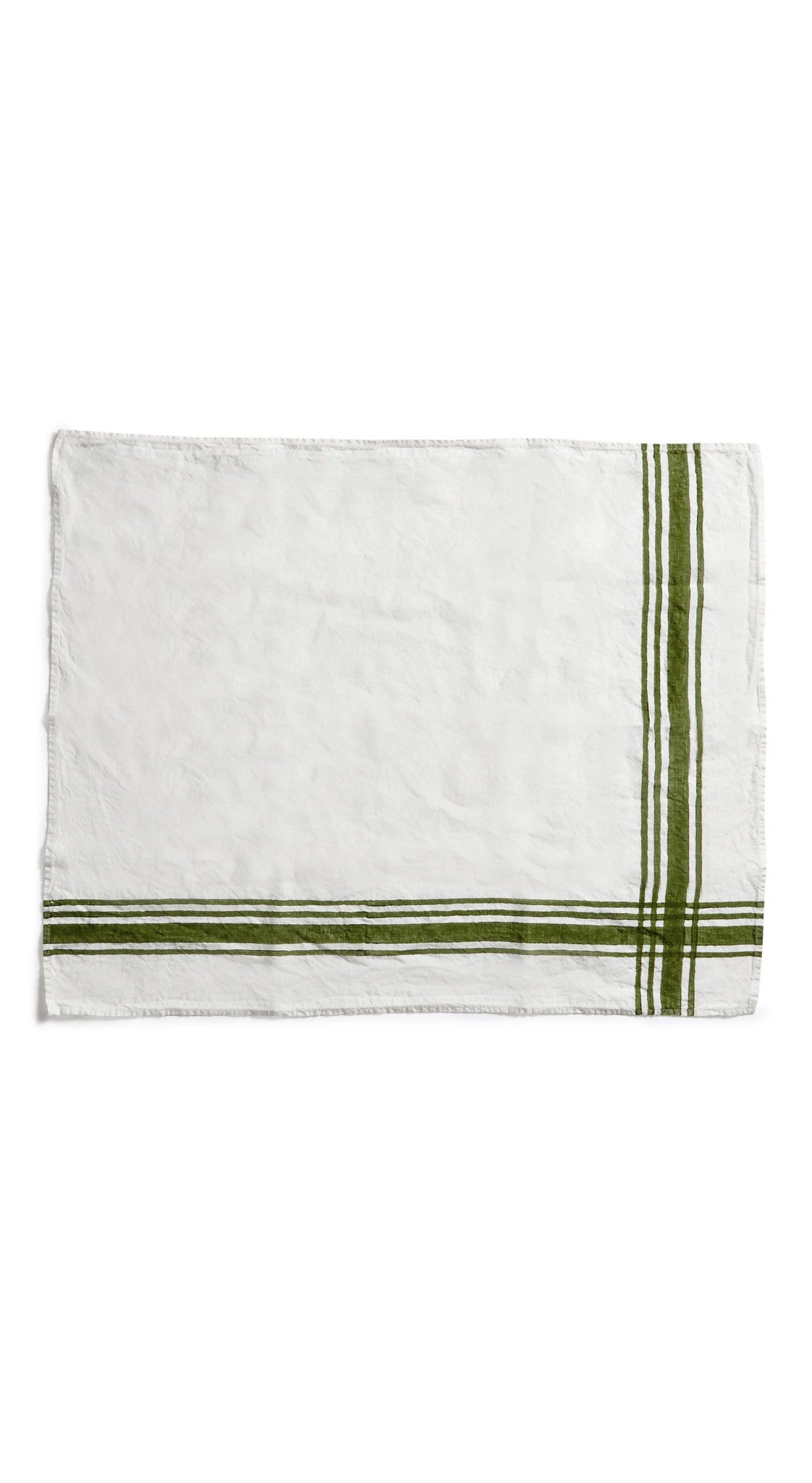 Stripe Linen Tea Towel in Avocado Green, 55x70cm