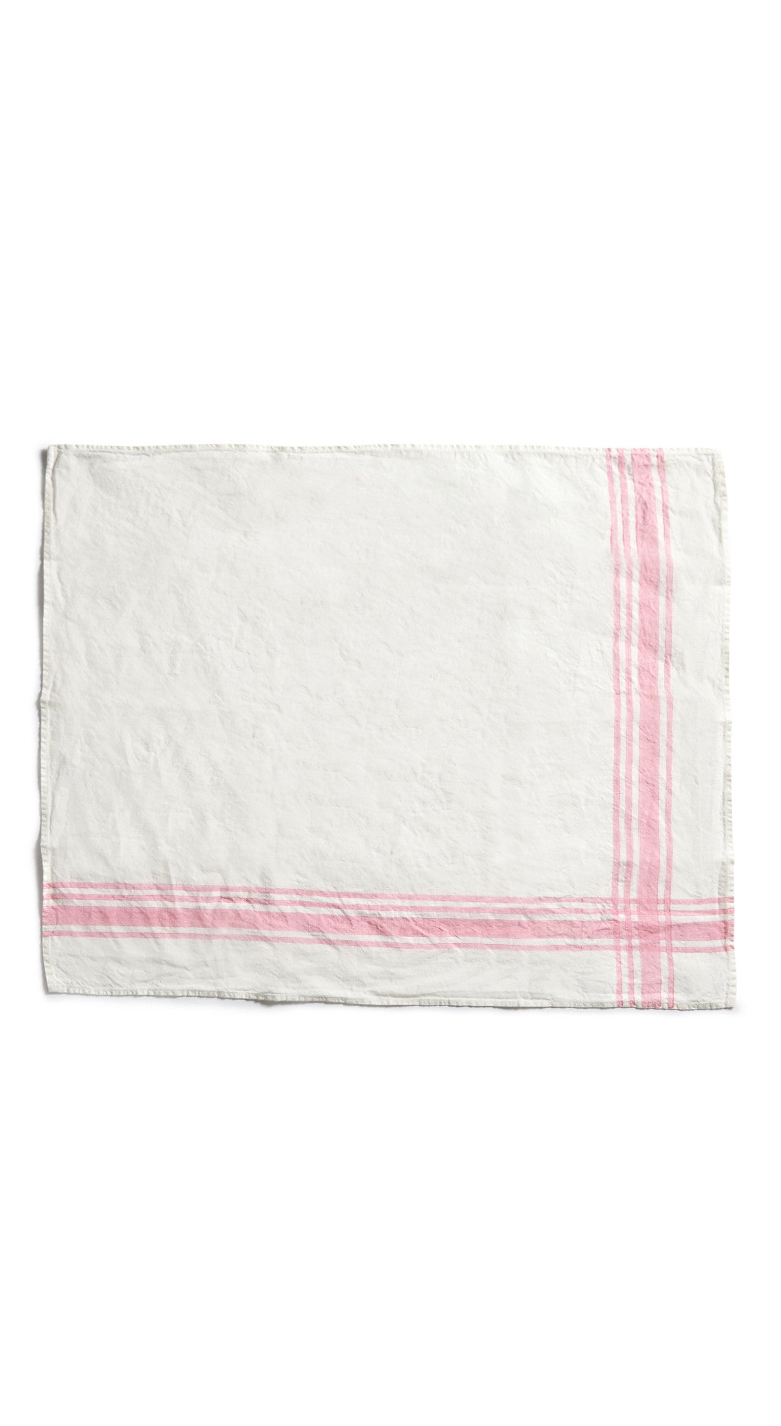 Stripe Linen Tea Towel in Rose Pink, 55x70cm
