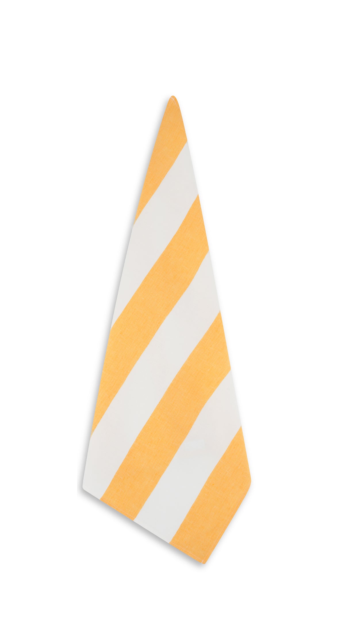 Fine Irish Linen Tea Towel in Yellow and White Stripe, 58x73cm