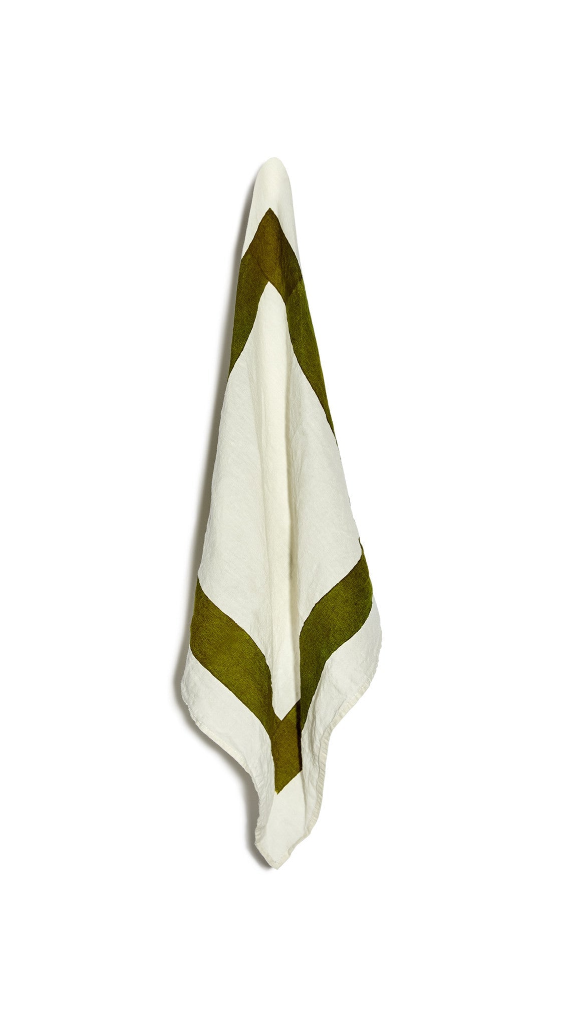 'Cornice' Linen Napkin in Avocado Green, 50x50cm