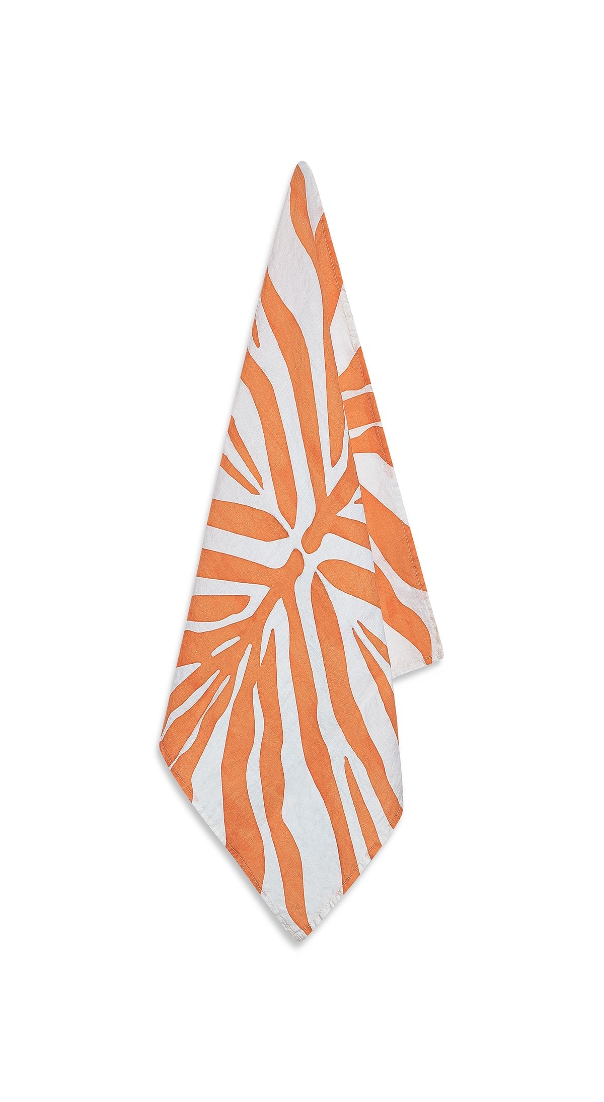 Zebra Linen Napkin in Tangerine Orange, 50x50cm