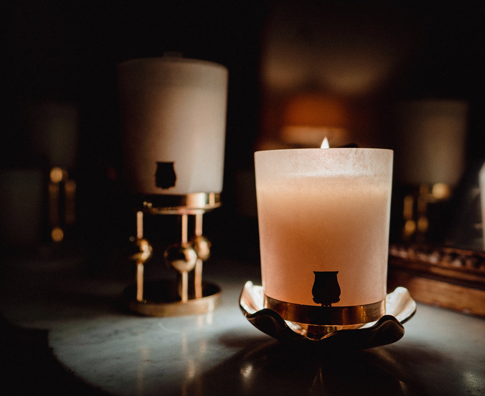 Gold Plated Chiselled Candle Holder by Trudon