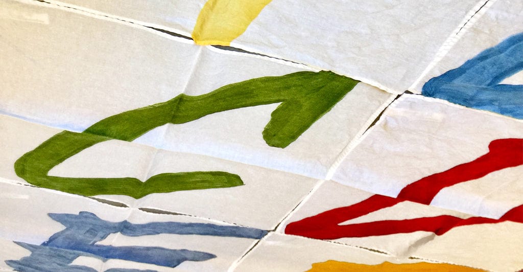 Alphabet Napkin 'M' in Lemon Yellow, 50x50cm