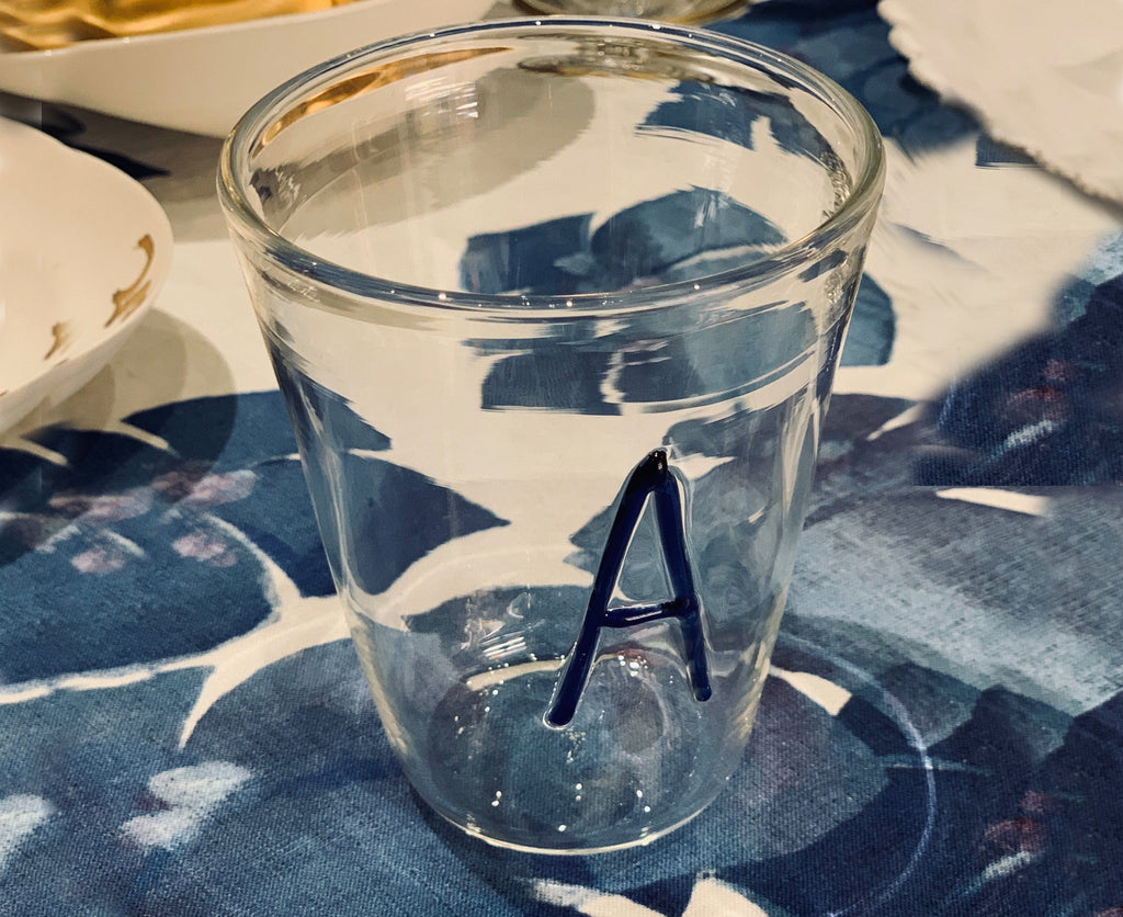 Handblown Glass Letter Tumbler