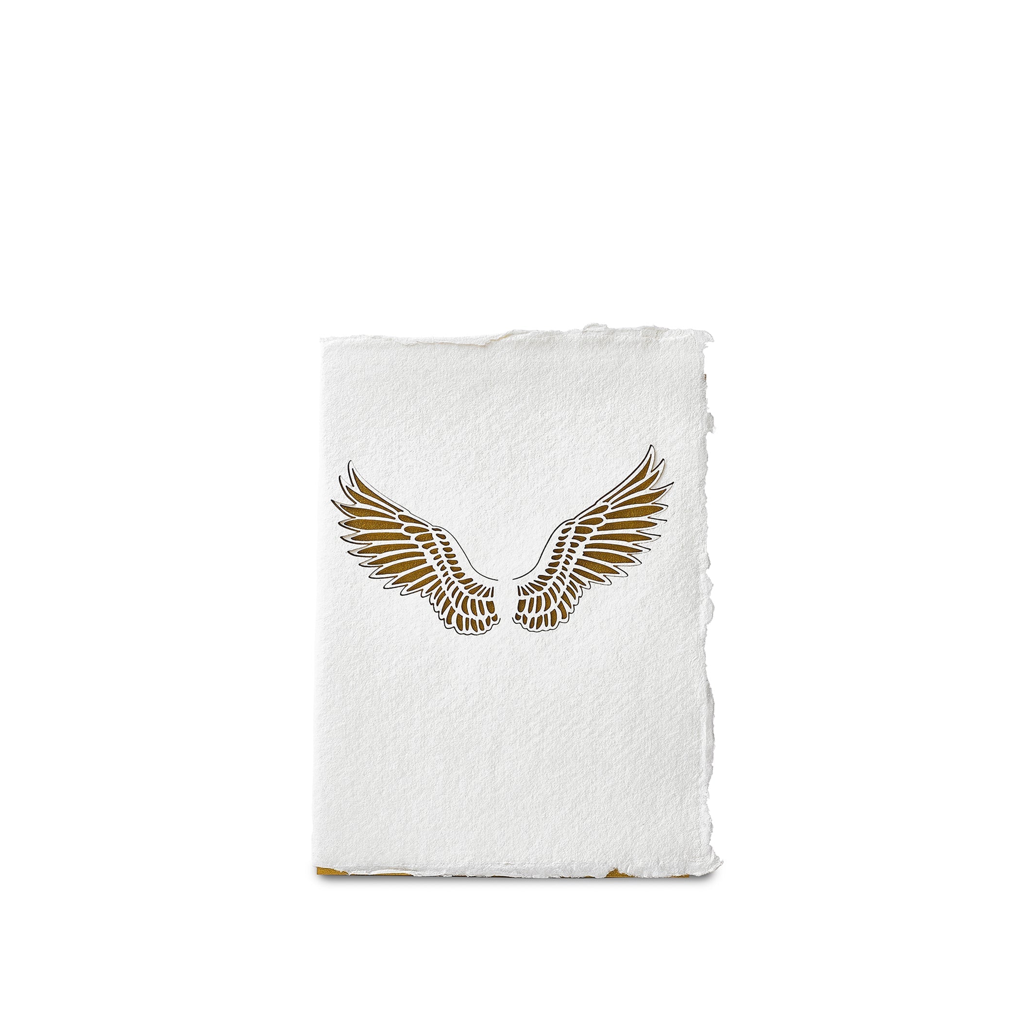 Handmade Paper Greeting Card with Angel Wings, 15cm x 10cm