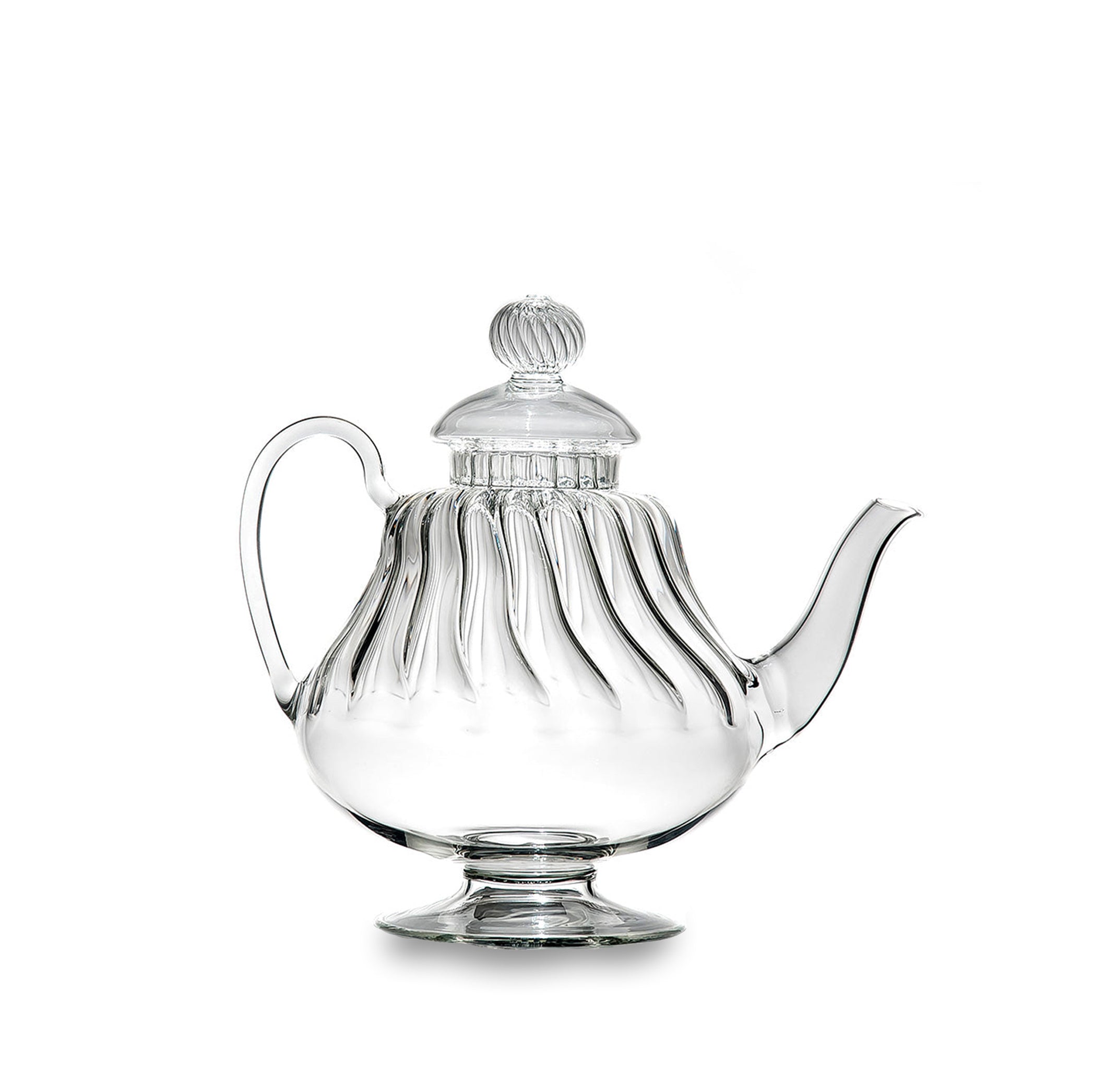 Clear Handblown Glass Teapot, 25cm