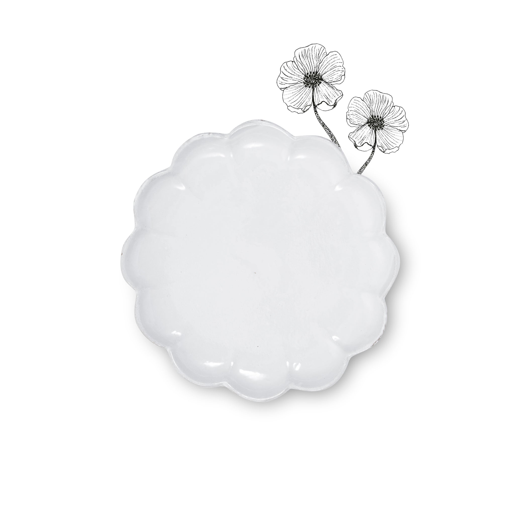 Poppy Dessert Plate by Astier de Villatte, 22cm