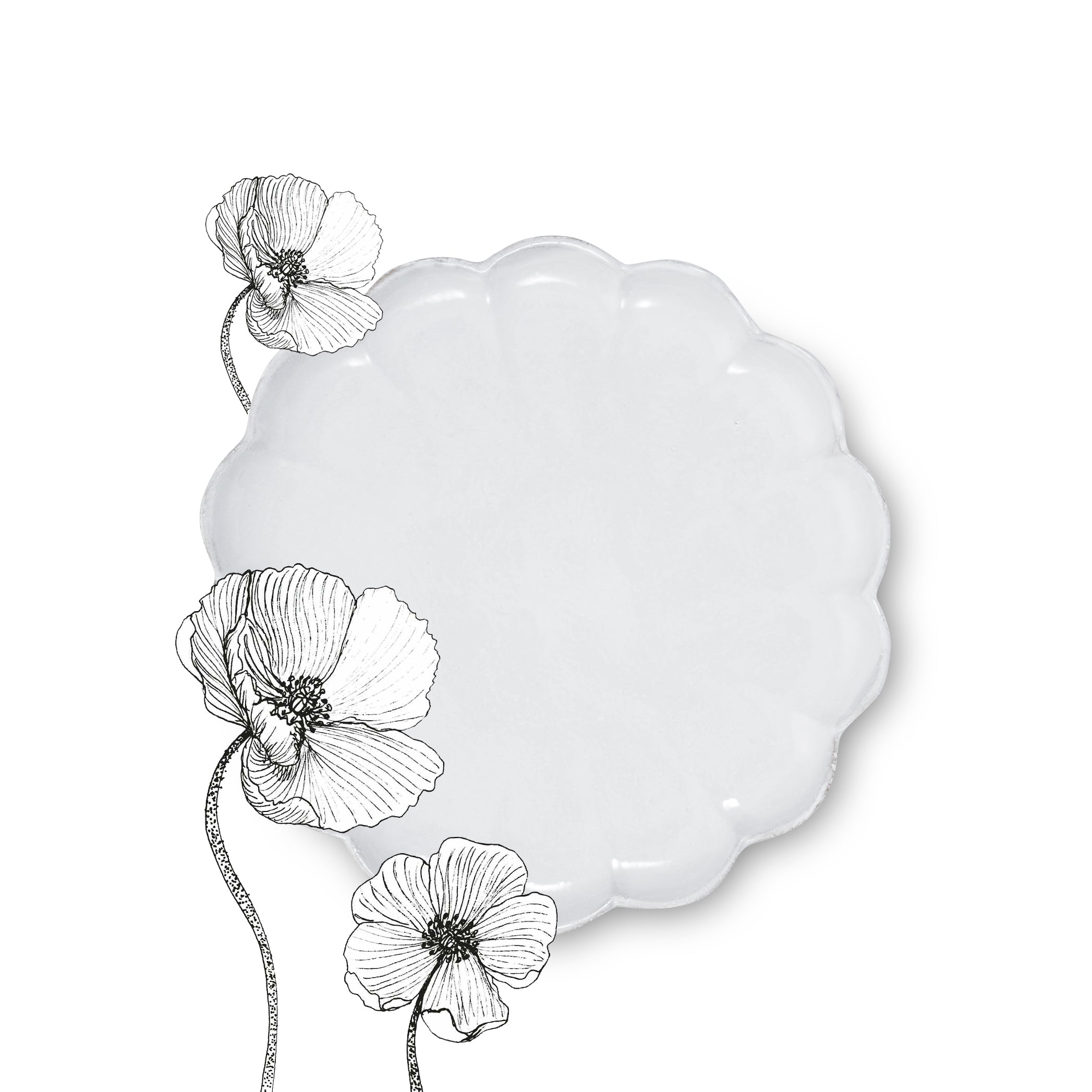 Poppy Dinner Plate by Astier de Villatte, 24.5cm